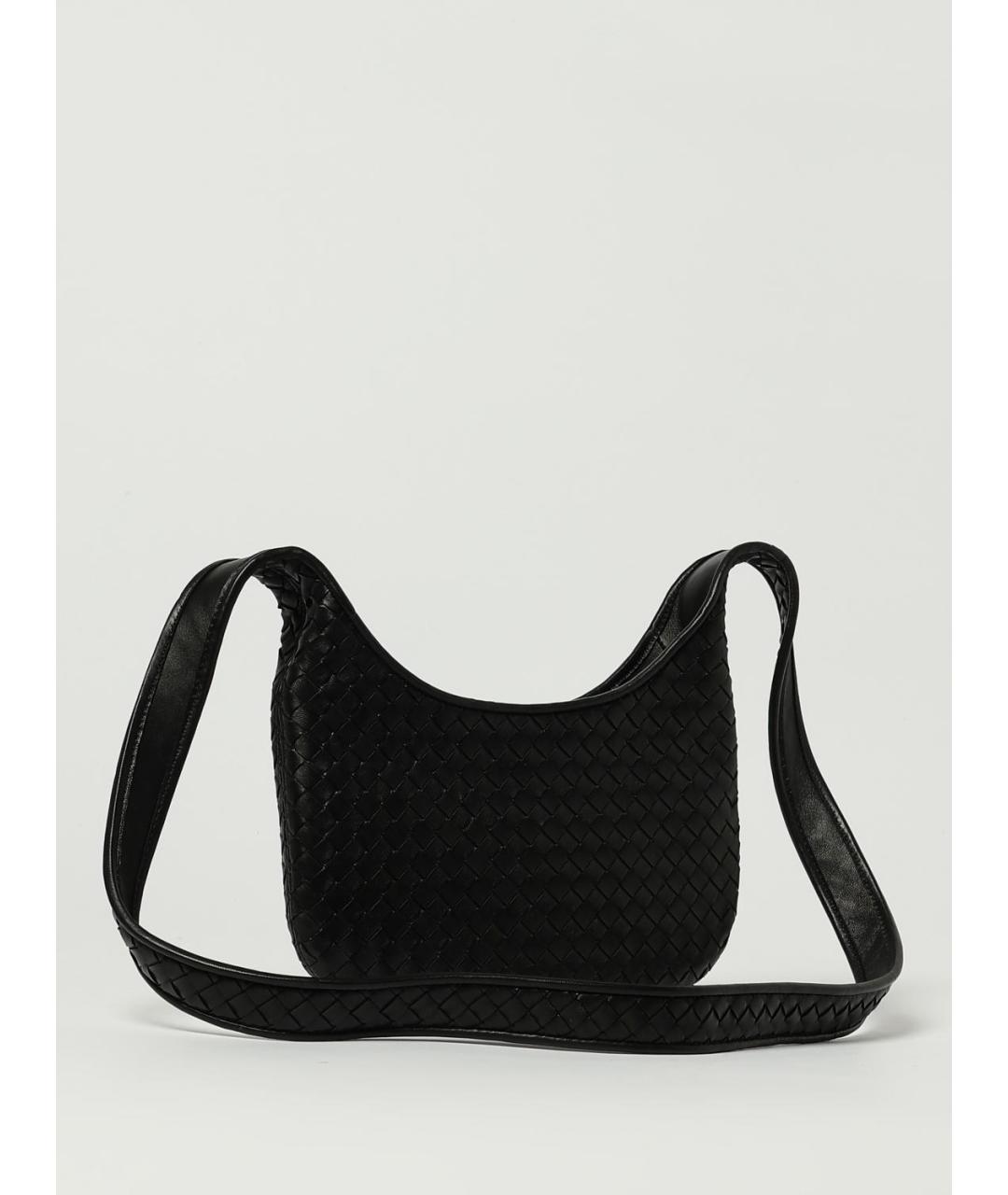 BOTTEGA VENETA Черная кожаная сумка на плечо, фото 3