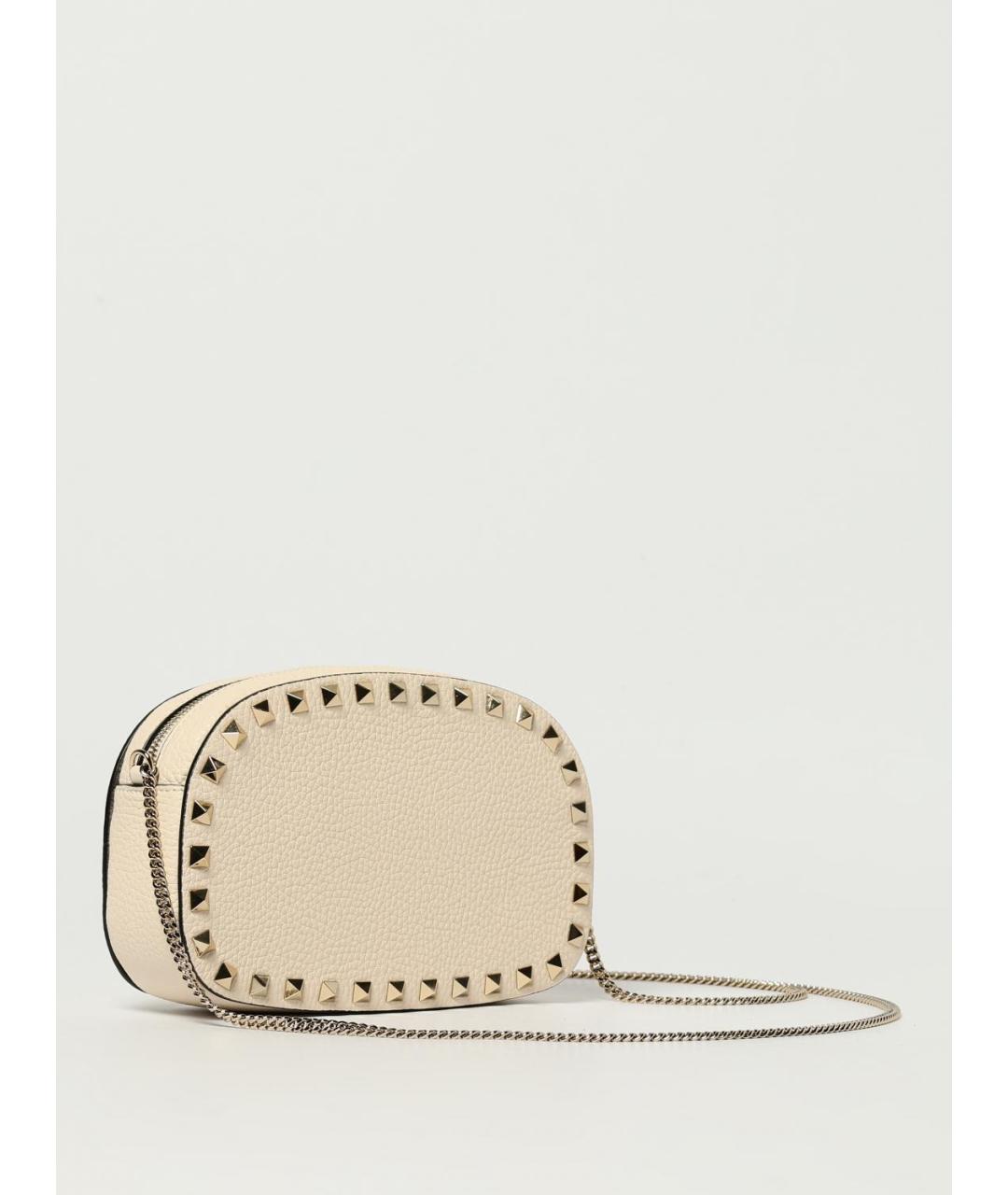 VALENTINO Бежевая кожаная сумка через плечо, фото 3