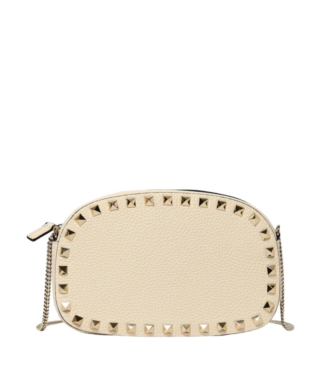 VALENTINO Бежевая кожаная сумка через плечо, фото 1