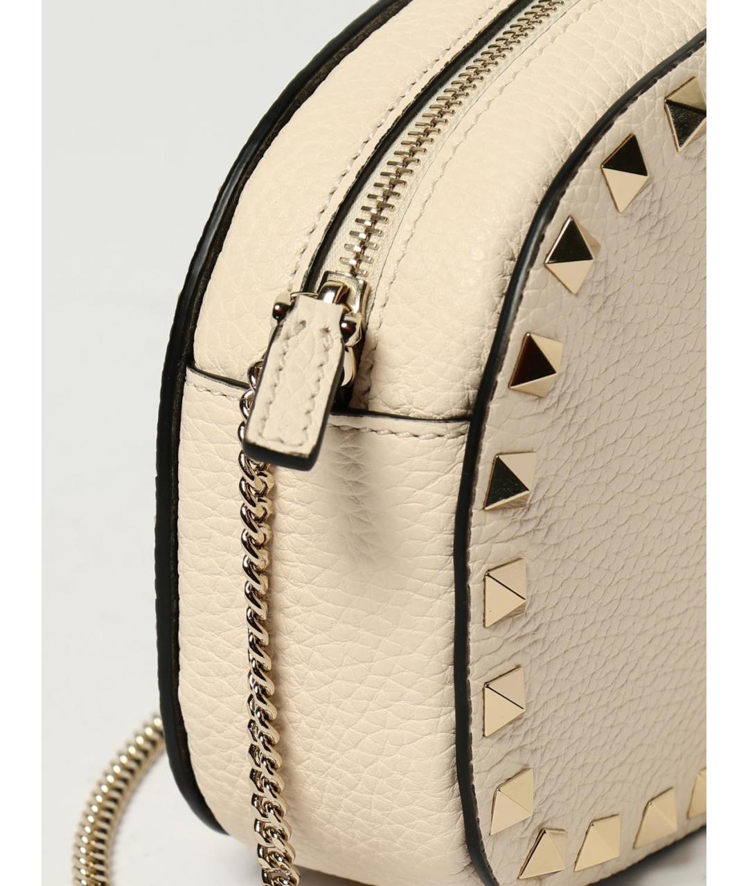 VALENTINO Бежевая кожаная сумка через плечо, фото 4