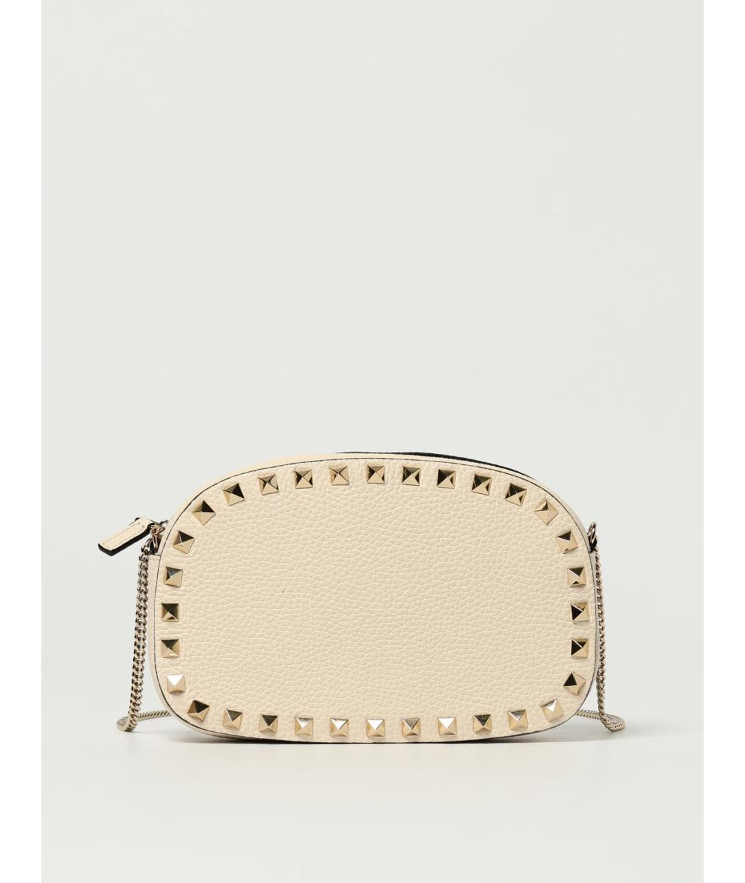 VALENTINO Бежевая кожаная сумка через плечо, фото 6