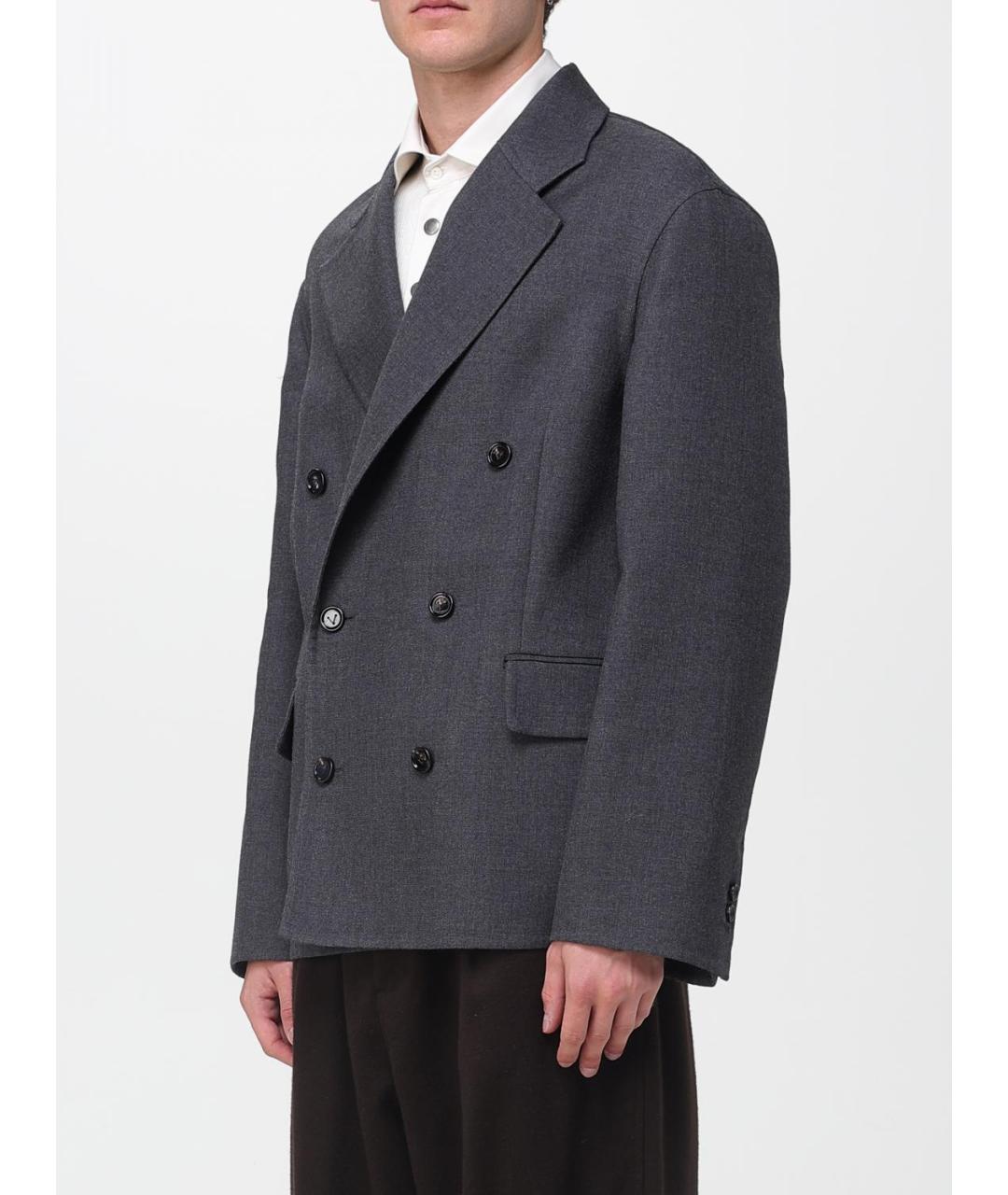BOTTEGA VENETA Антрацитовый шерстяной пиджак, фото 4