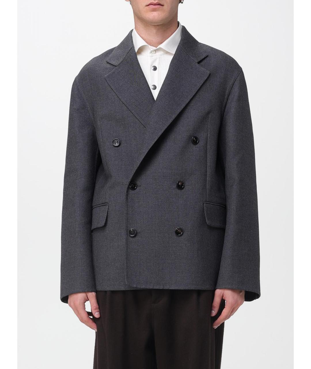BOTTEGA VENETA Антрацитовый шерстяной пиджак, фото 6