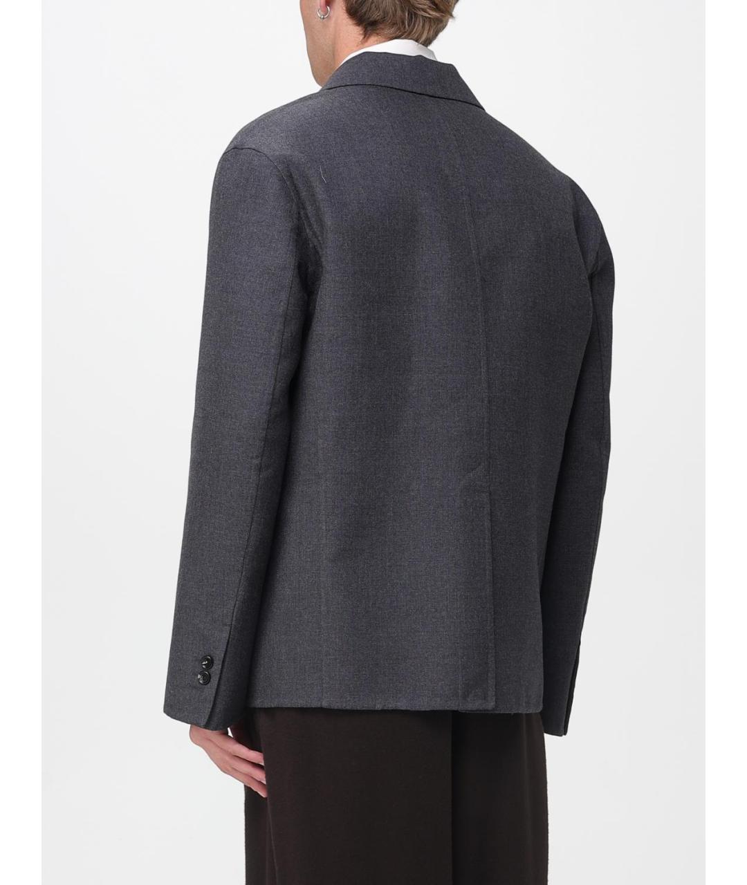 BOTTEGA VENETA Антрацитовый шерстяной пиджак, фото 3