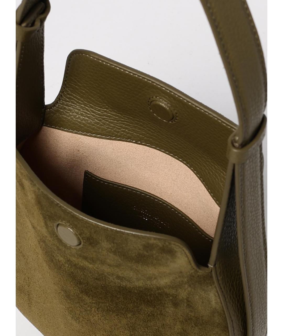 GIORGIO ARMANI Хаки замшевая сумка через плечо, фото 6