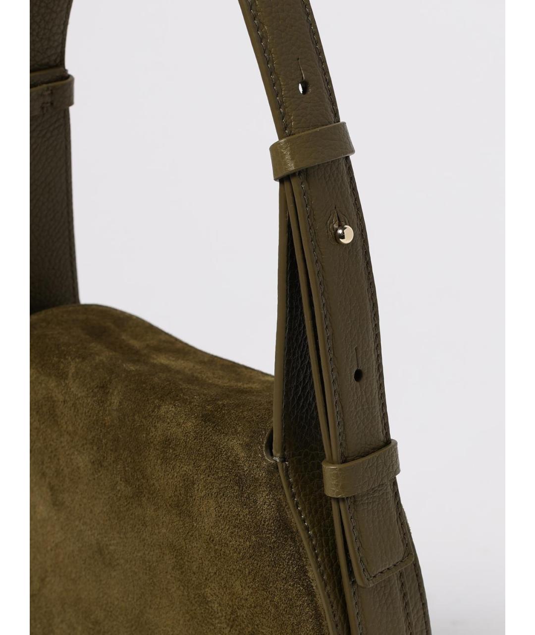 GIORGIO ARMANI Хаки замшевая сумка через плечо, фото 5