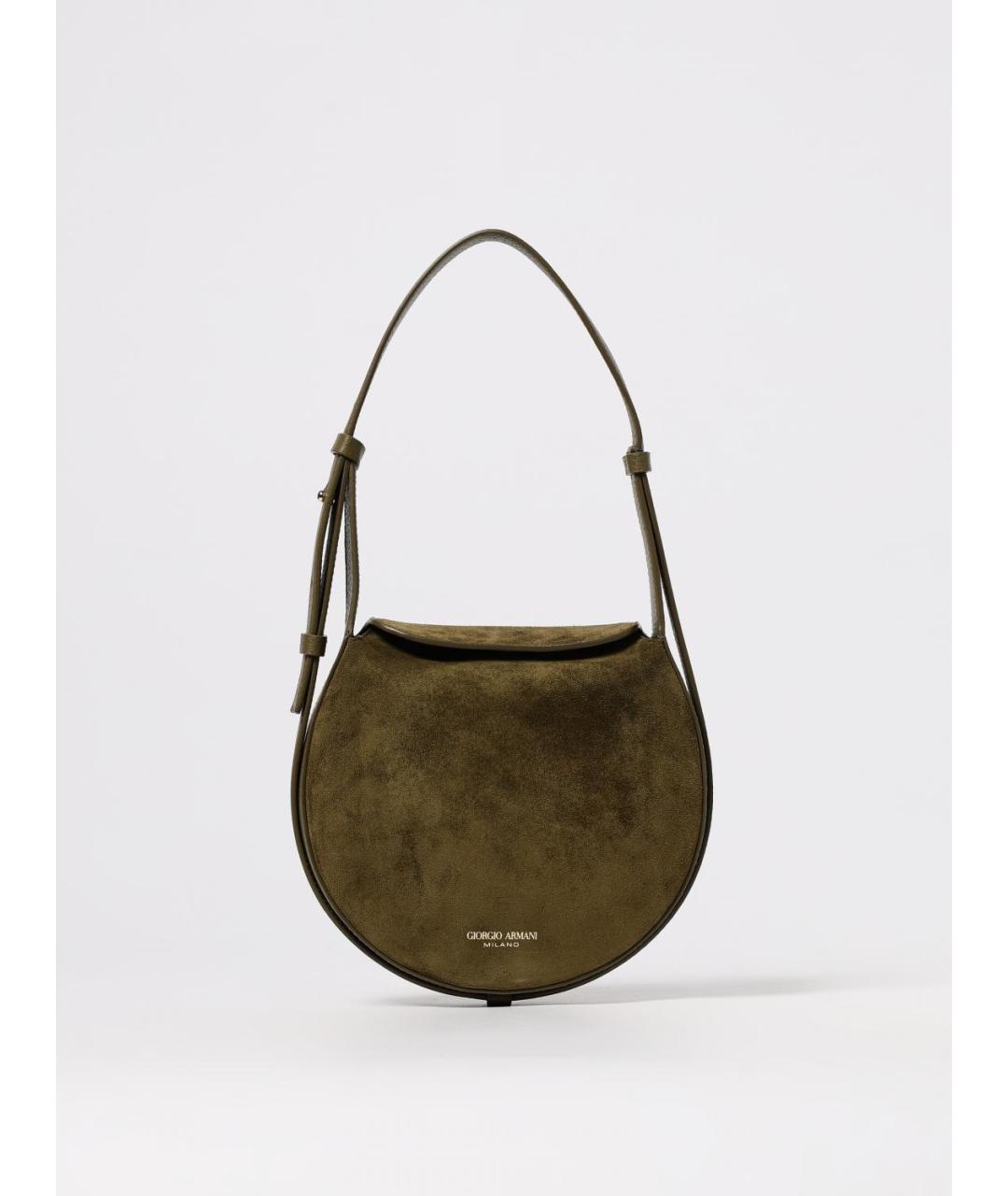 GIORGIO ARMANI Хаки замшевая сумка через плечо, фото 7