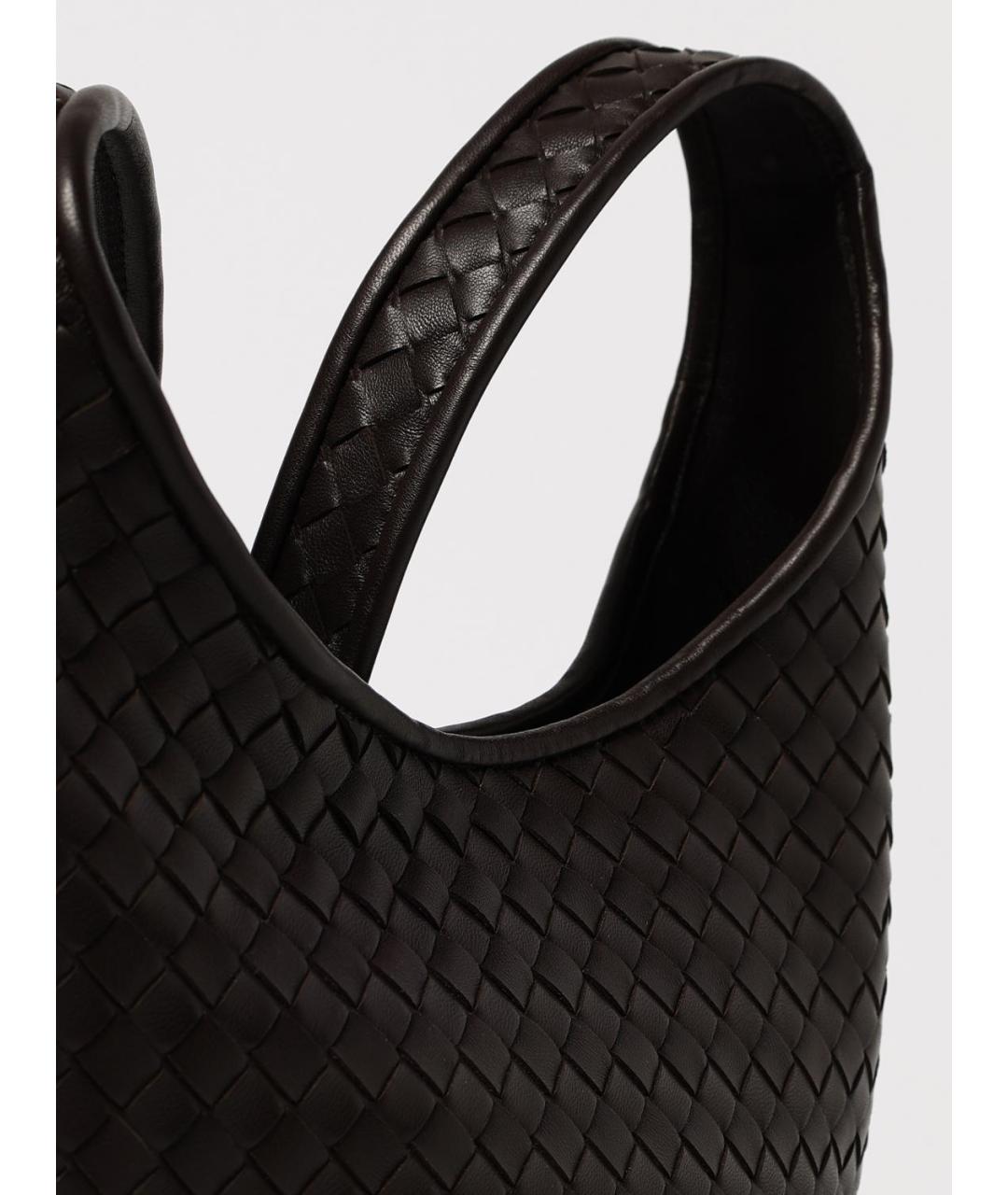 BOTTEGA VENETA Коричневая кожаная сумка на плечо, фото 4