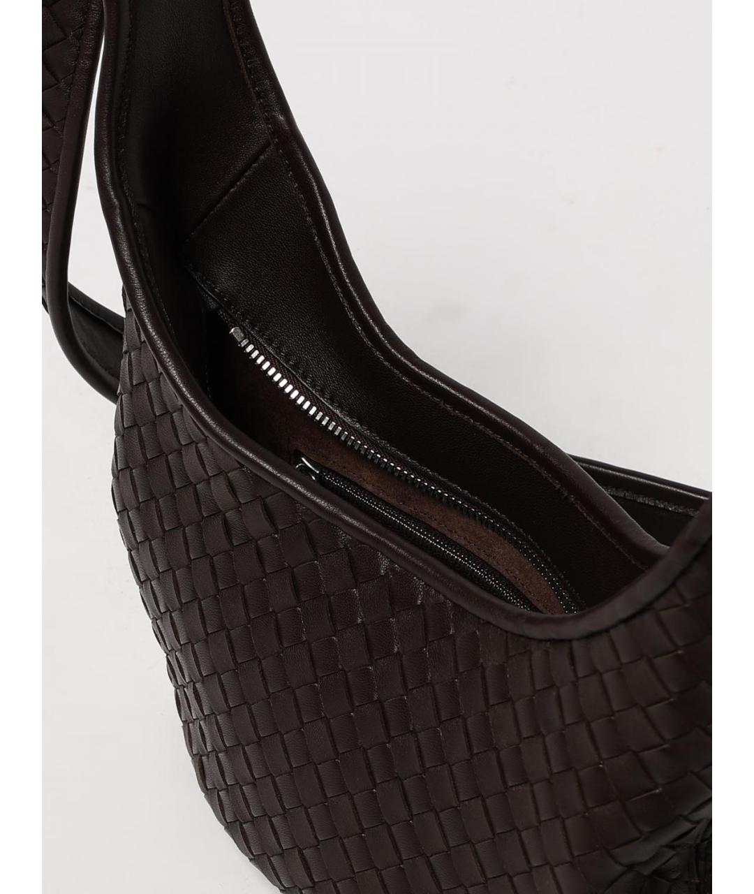 BOTTEGA VENETA Коричневая кожаная сумка на плечо, фото 5