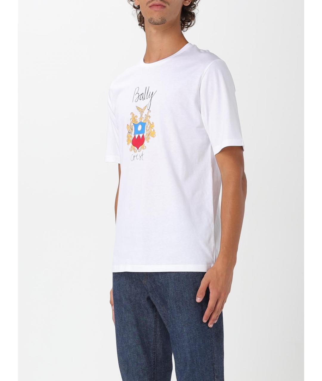 BALLY Белая хлопковая футболка, фото 3