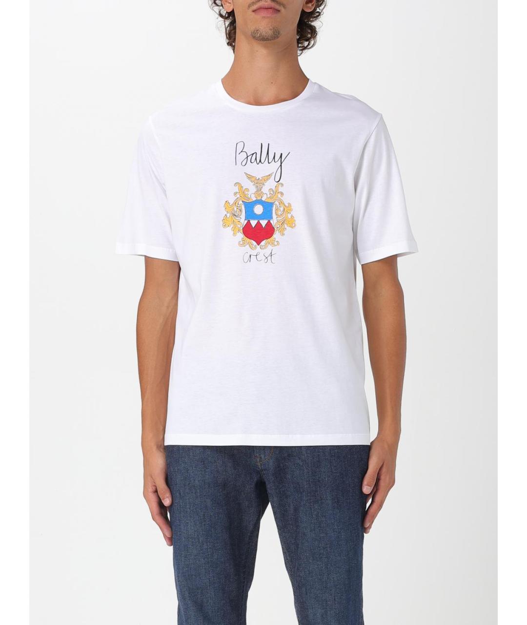 BALLY Белая хлопковая футболка, фото 5