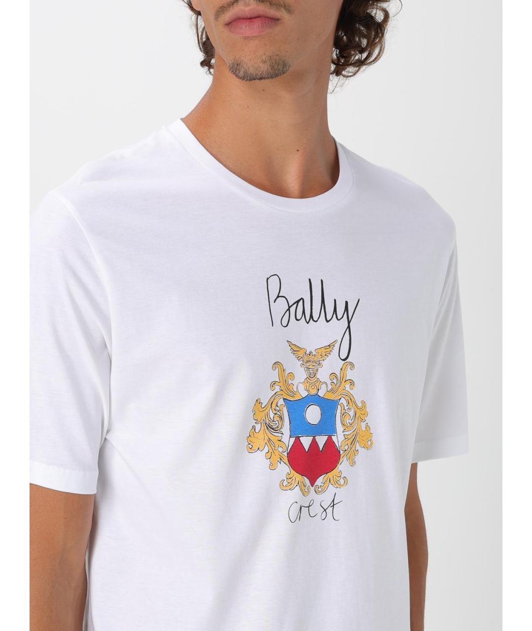 BALLY Белая хлопковая футболка, фото 4