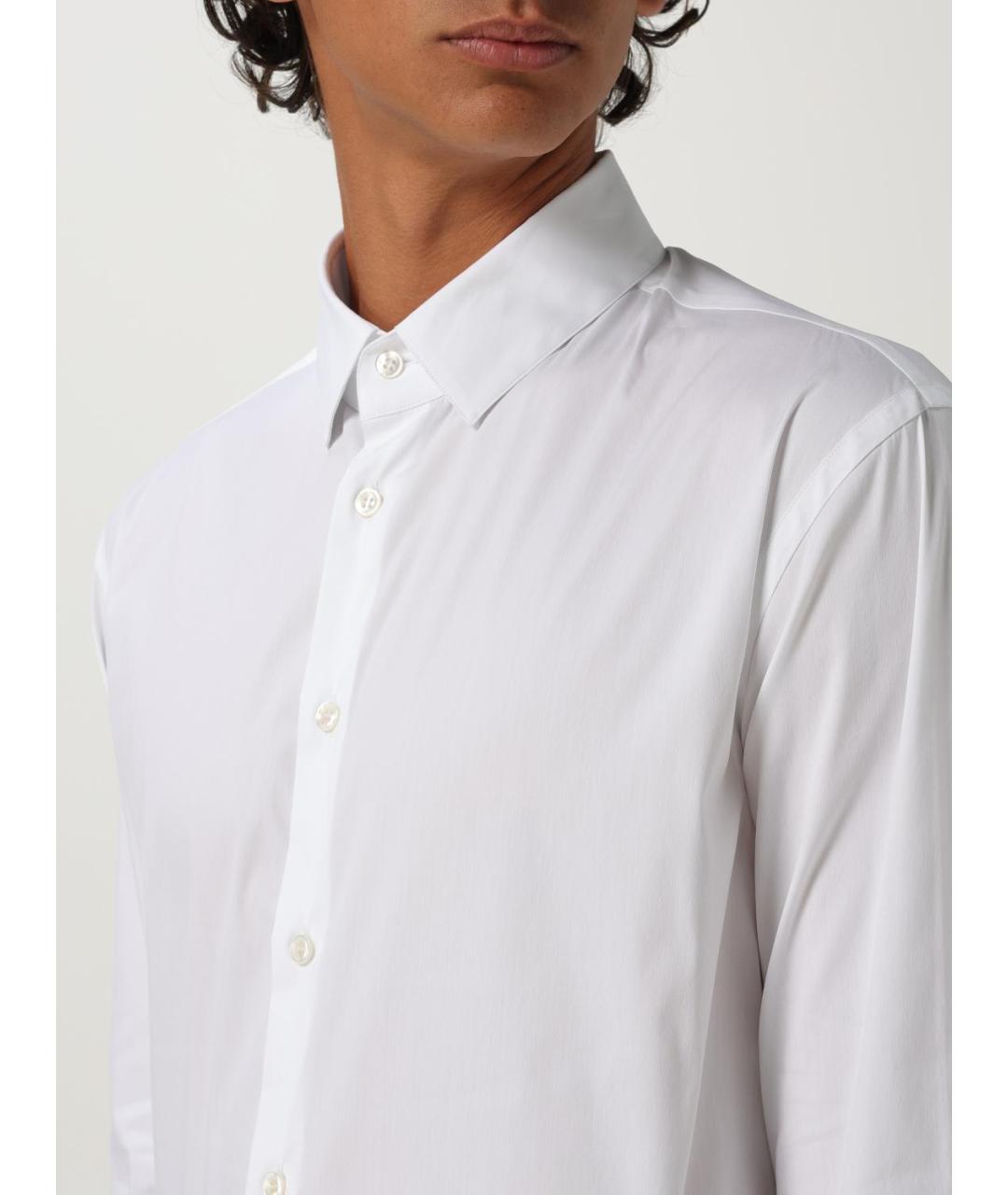 GIORGIO ARMANI Белая хлопковая кэжуал рубашка, фото 3