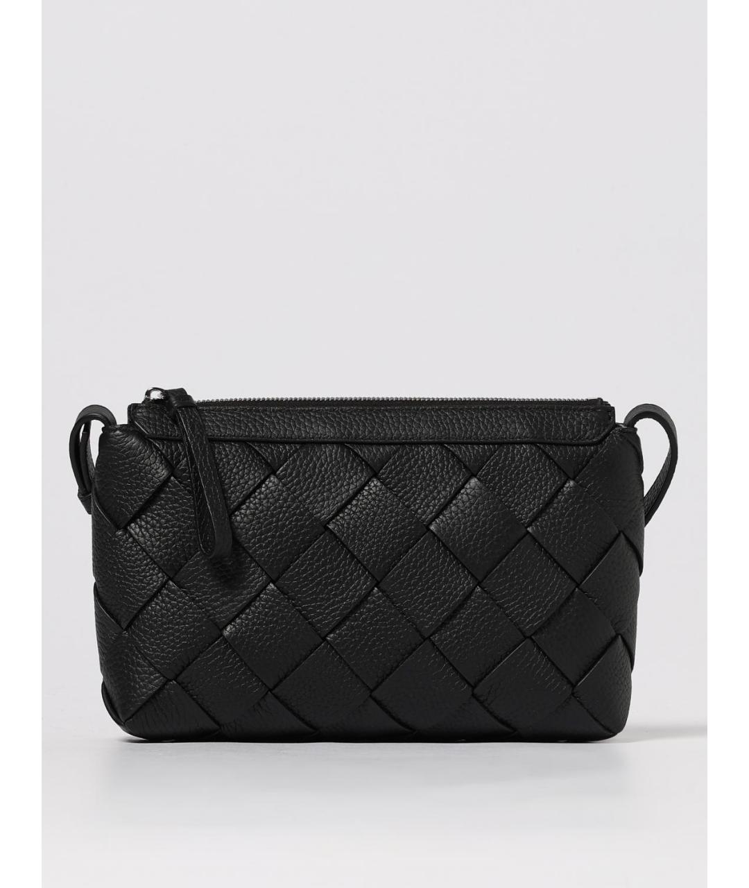 BOTTEGA VENETA Черная кожаная сумка на плечо, фото 6