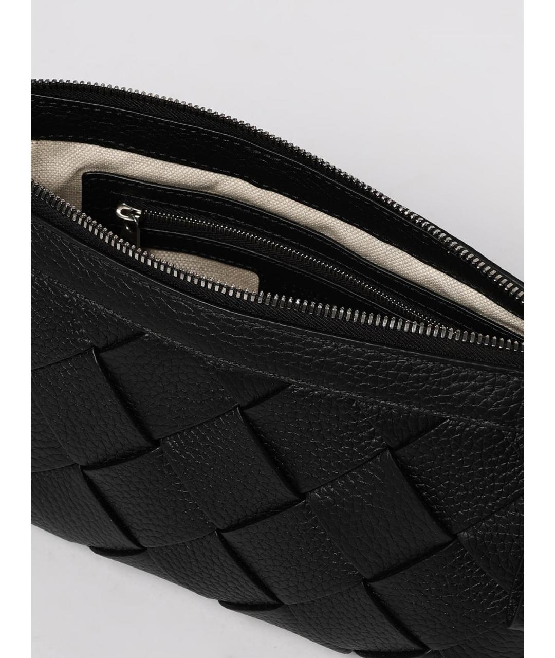 BOTTEGA VENETA Черная кожаная сумка на плечо, фото 5