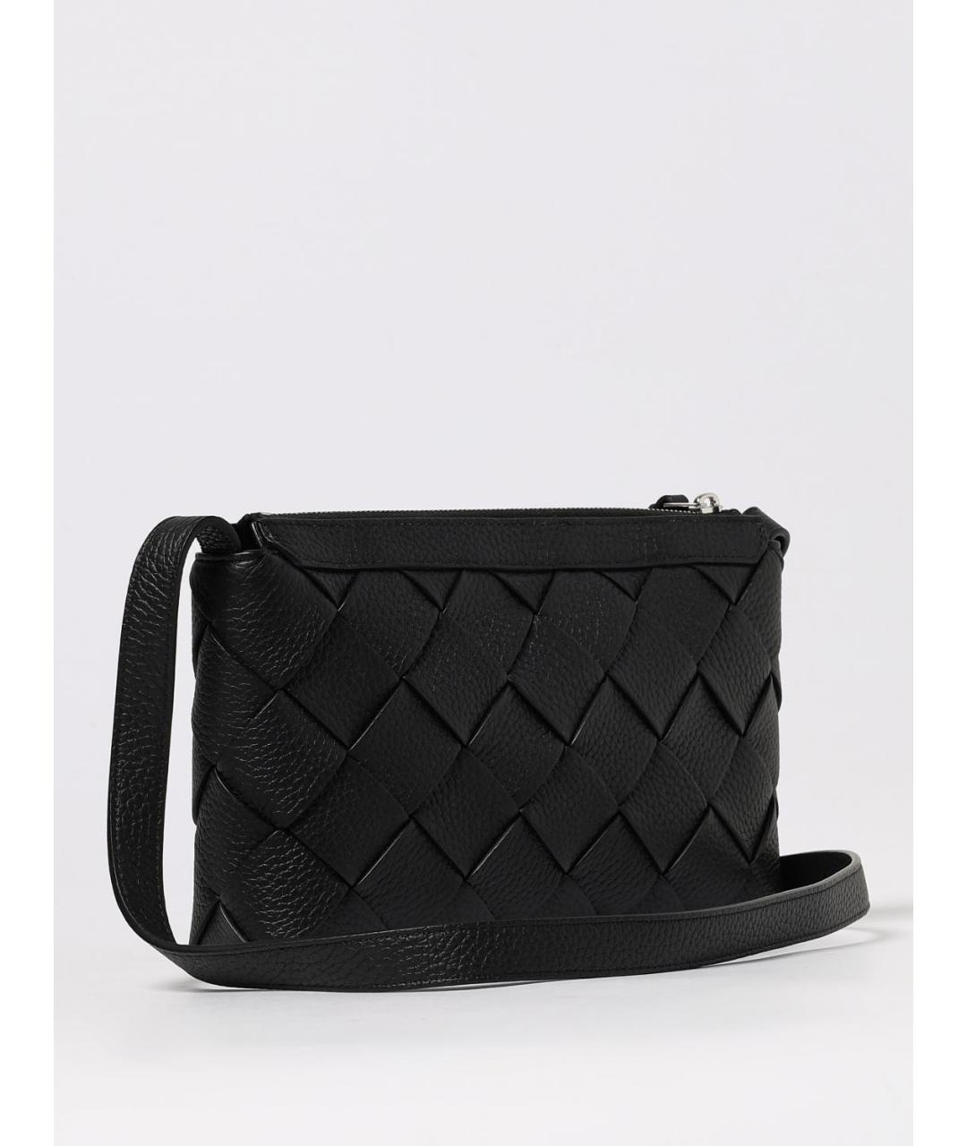 BOTTEGA VENETA Черная кожаная сумка на плечо, фото 3