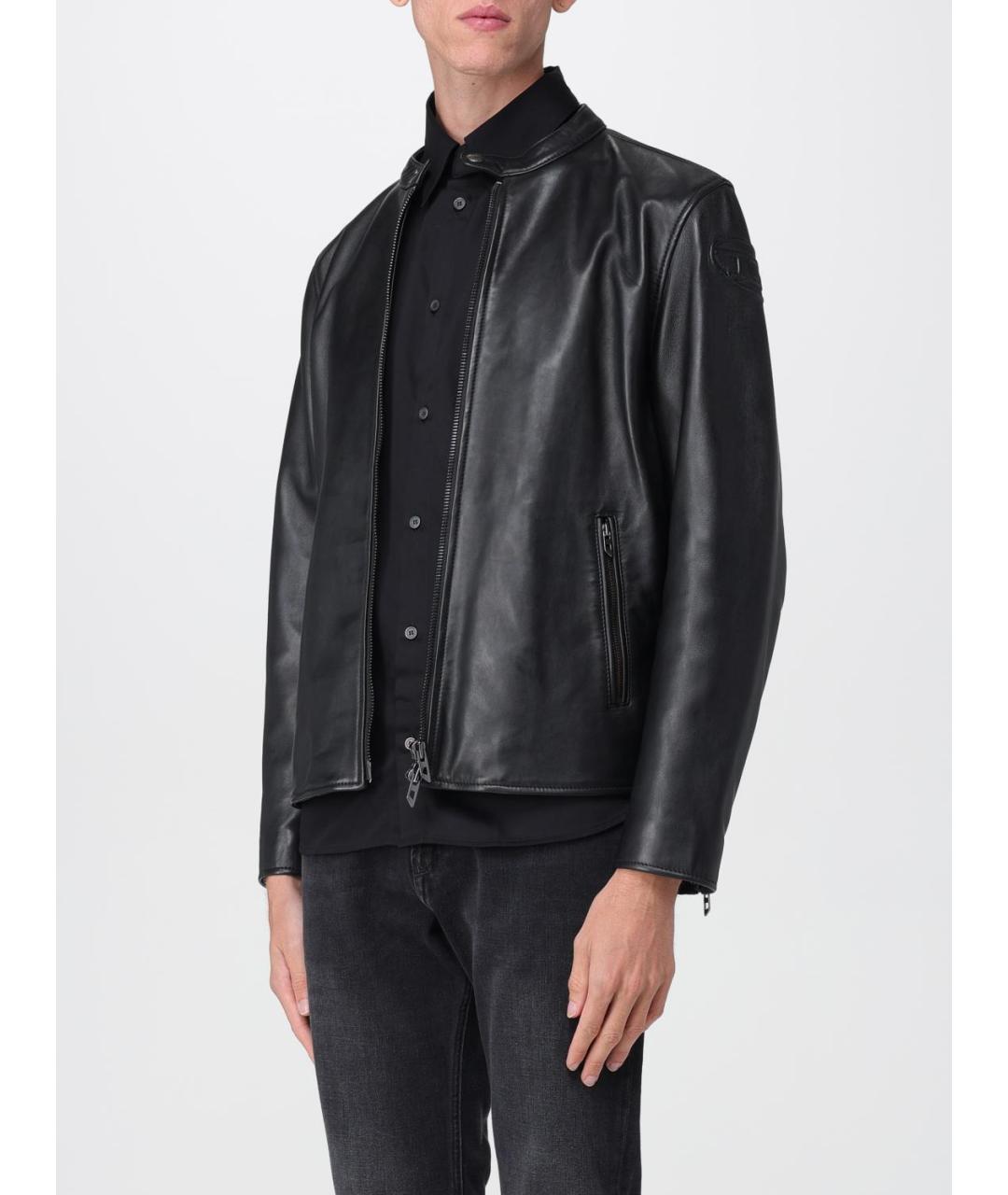 DIESEL Черная кожаная куртка, фото 4