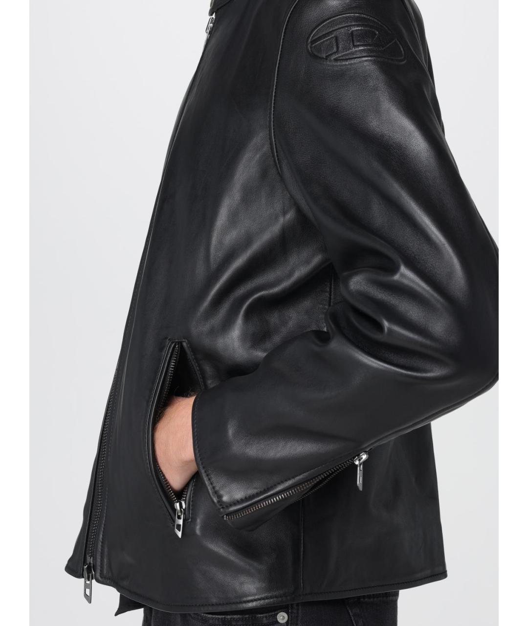 DIESEL Черная кожаная куртка, фото 5