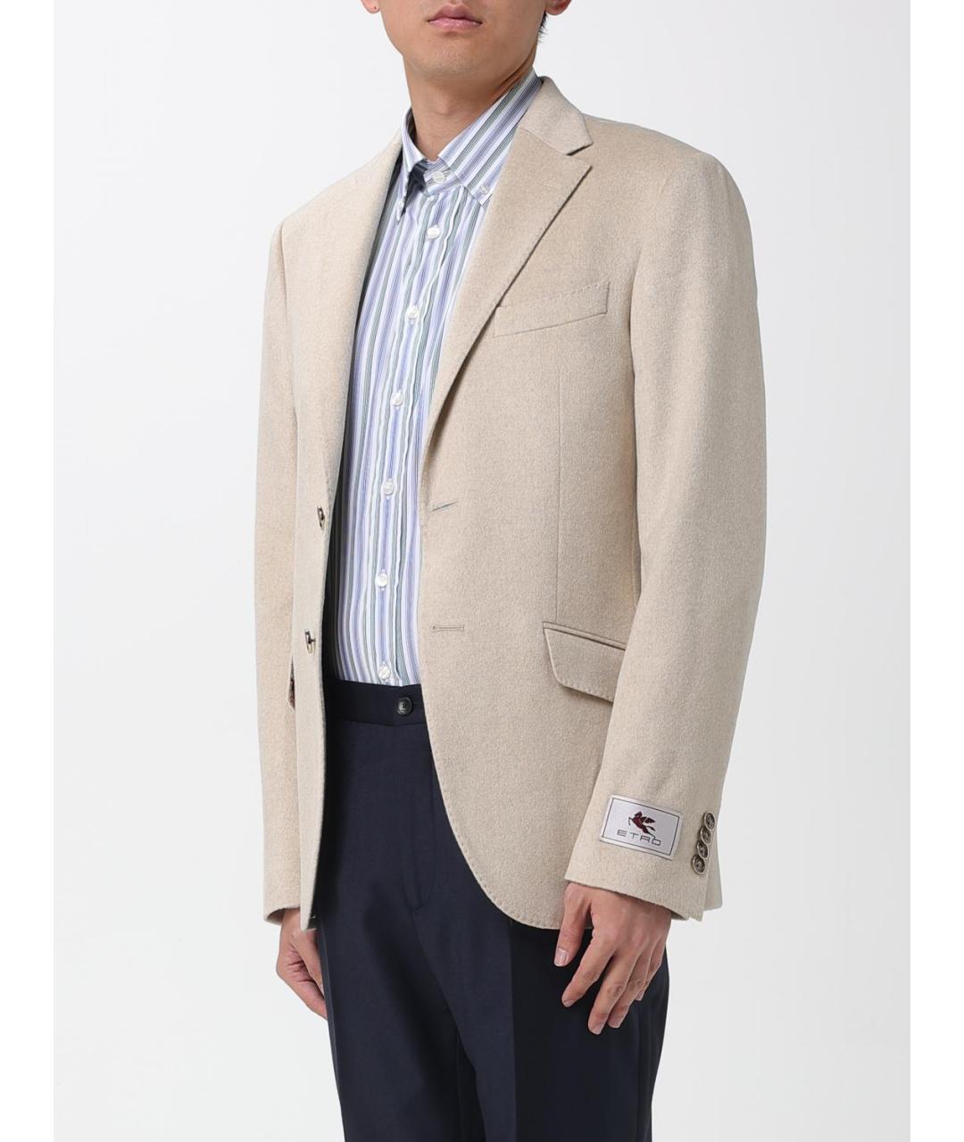 ETRO Бежевый кашемировый пиджак, фото 5