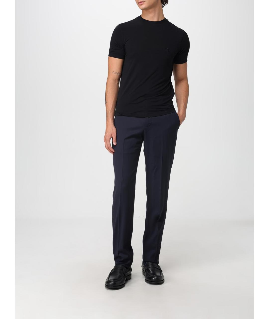 GIORGIO ARMANI Черная вискозная футболка, фото 2