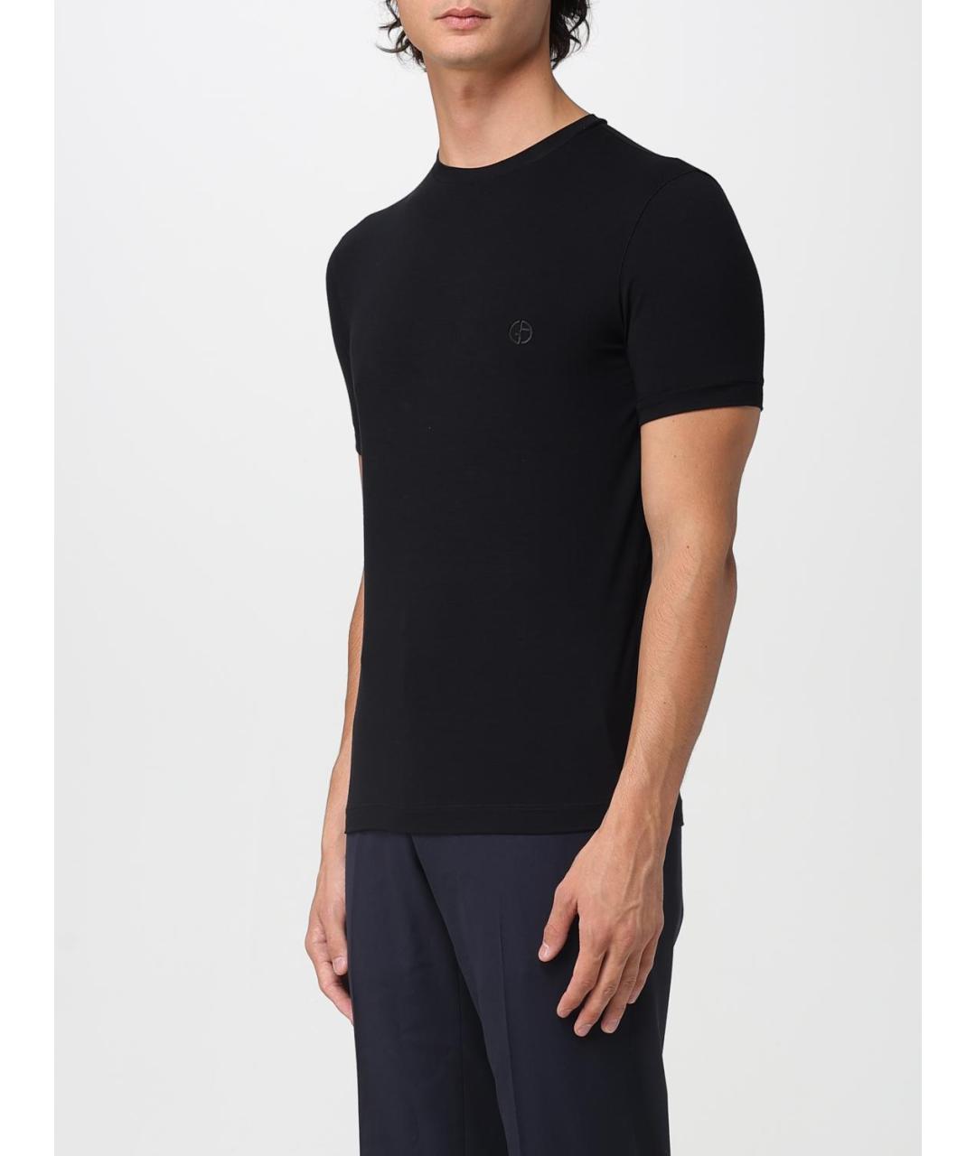 GIORGIO ARMANI Черная вискозная футболка, фото 4