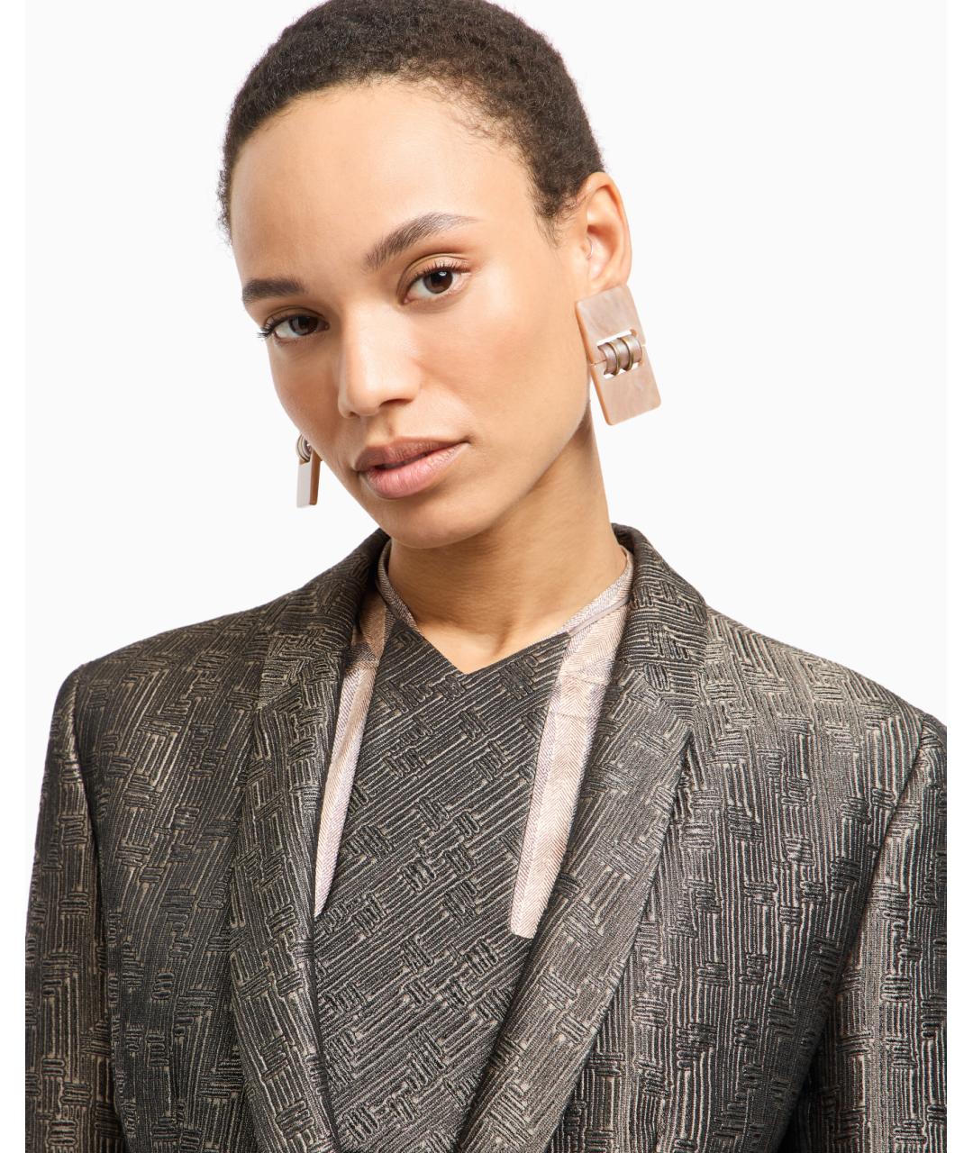 GIORGIO ARMANI Серый шелковый жакет/пиджак, фото 5