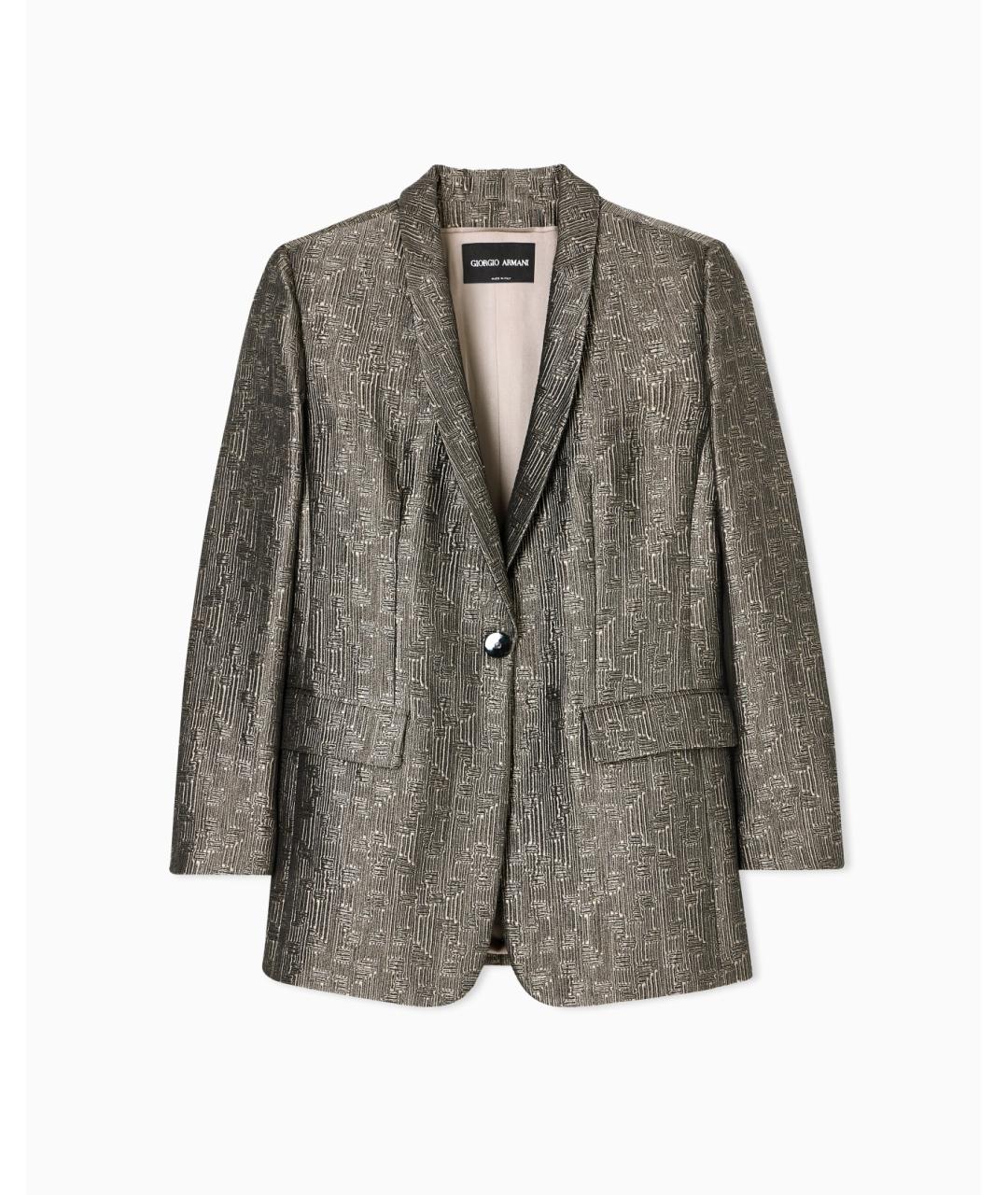 GIORGIO ARMANI Серый шелковый жакет/пиджак, фото 6