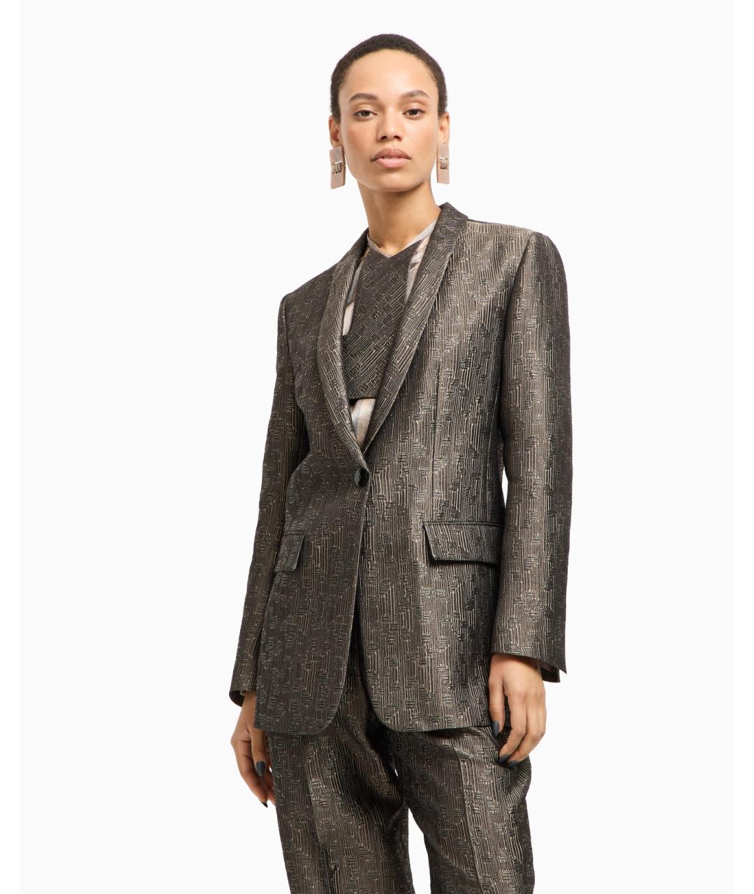 GIORGIO ARMANI Серый шелковый жакет/пиджак, фото 3