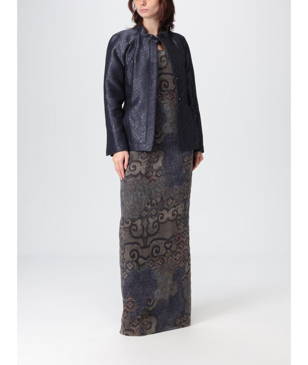 GIORGIO ARMANI Синий полиэстеровый жакет/пиджак, фото 3