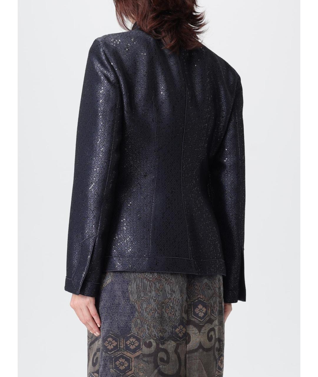 GIORGIO ARMANI Синий полиэстеровый жакет/пиджак, фото 4