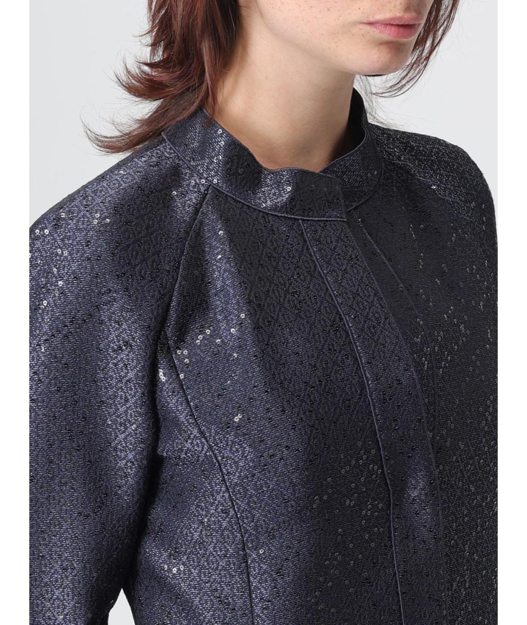 GIORGIO ARMANI Синий полиэстеровый жакет/пиджак, фото 6