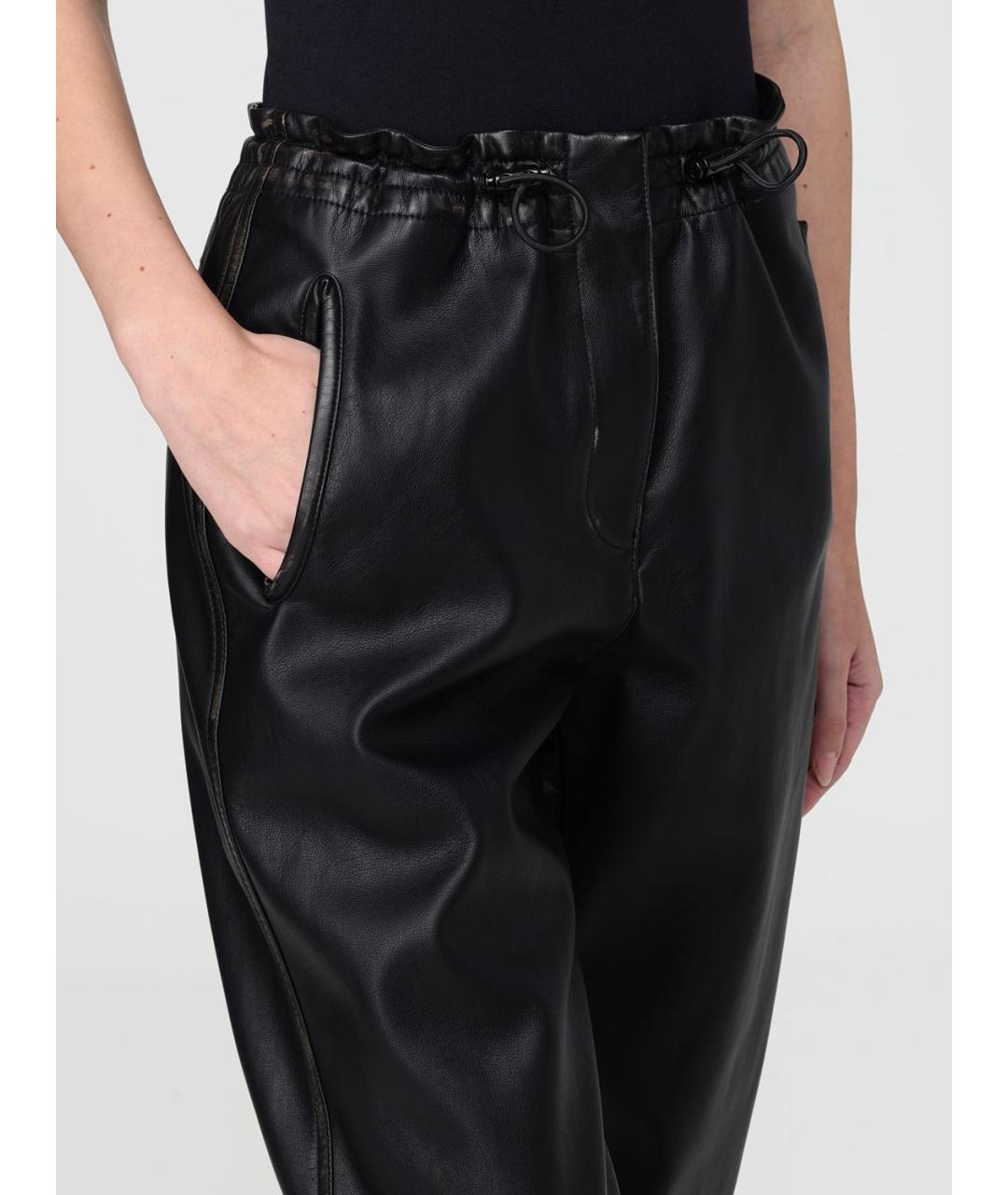 DIESEL Черные полиэстеровые прямые брюки, фото 3