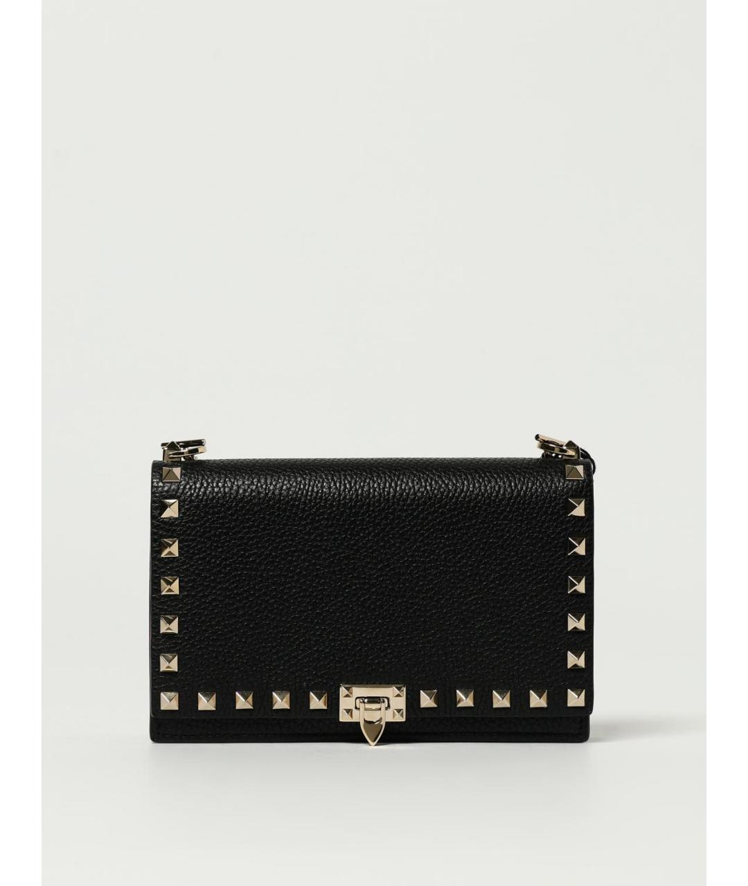 VALENTINO Черная кожаная сумка через плечо, фото 6