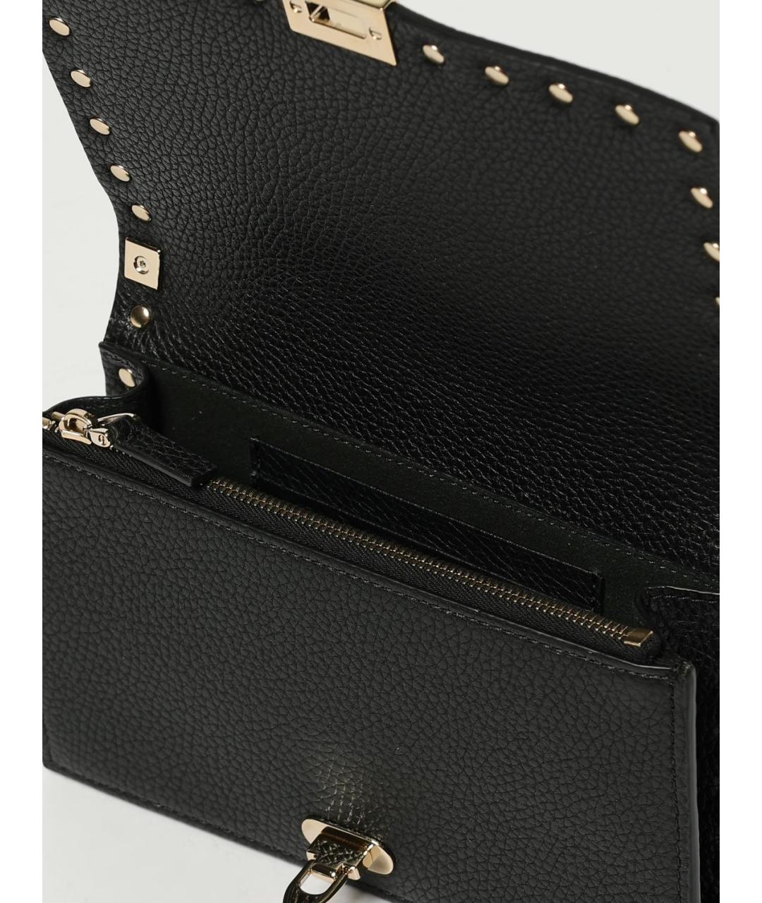 VALENTINO Черная кожаная сумка через плечо, фото 5