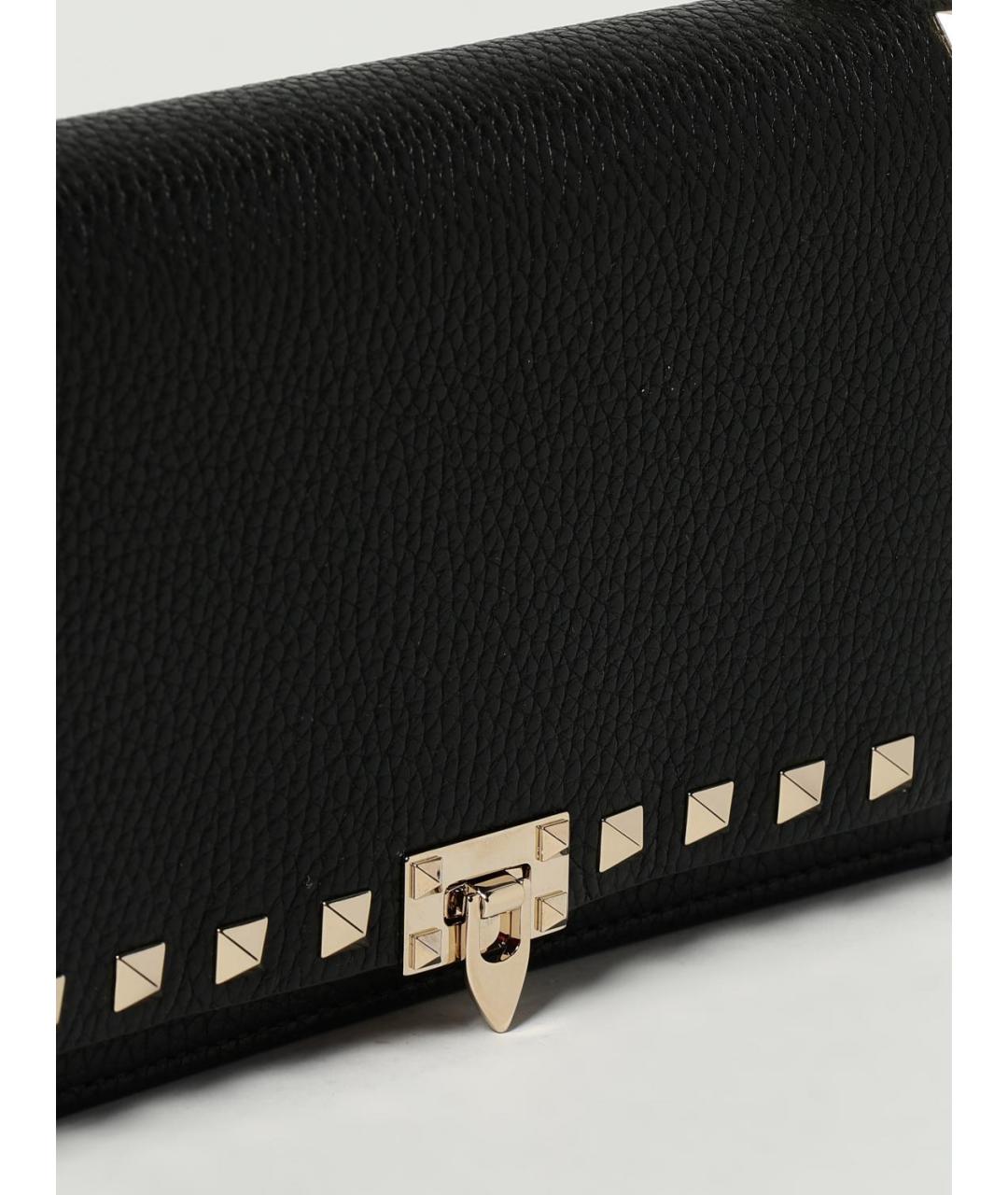 VALENTINO Черная кожаная сумка через плечо, фото 4