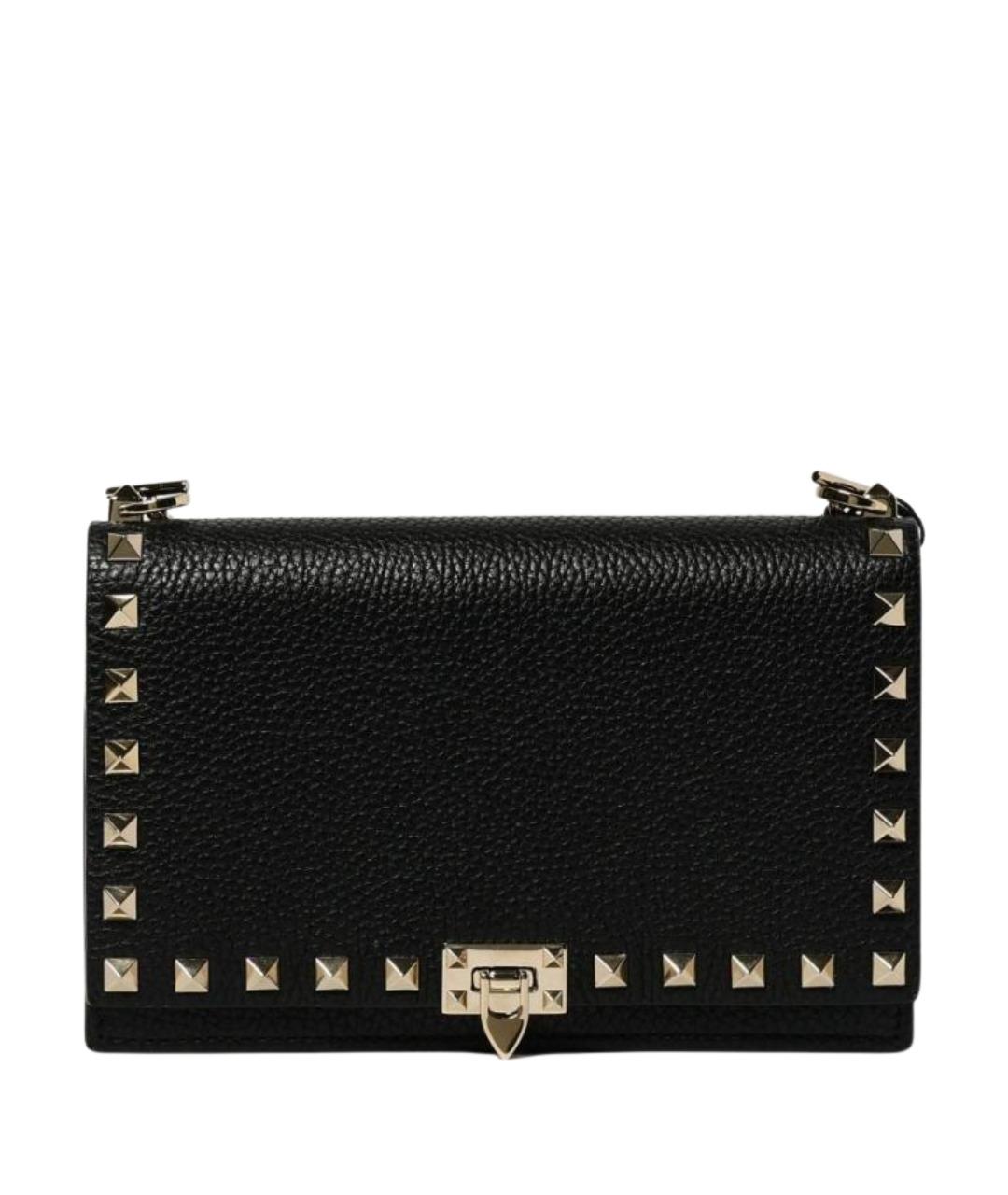 VALENTINO Черная кожаная сумка через плечо, фото 1