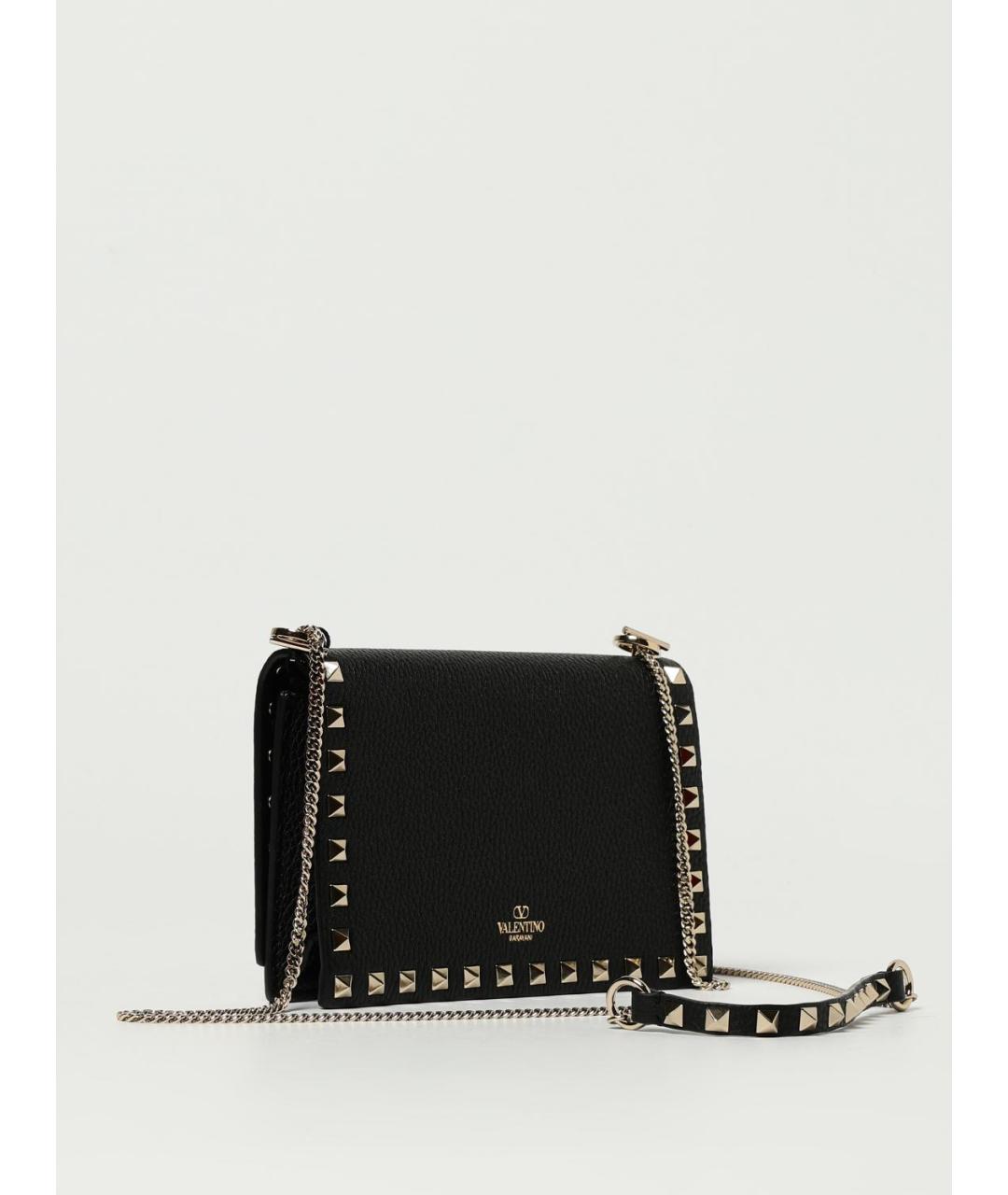 VALENTINO Черная кожаная сумка через плечо, фото 3