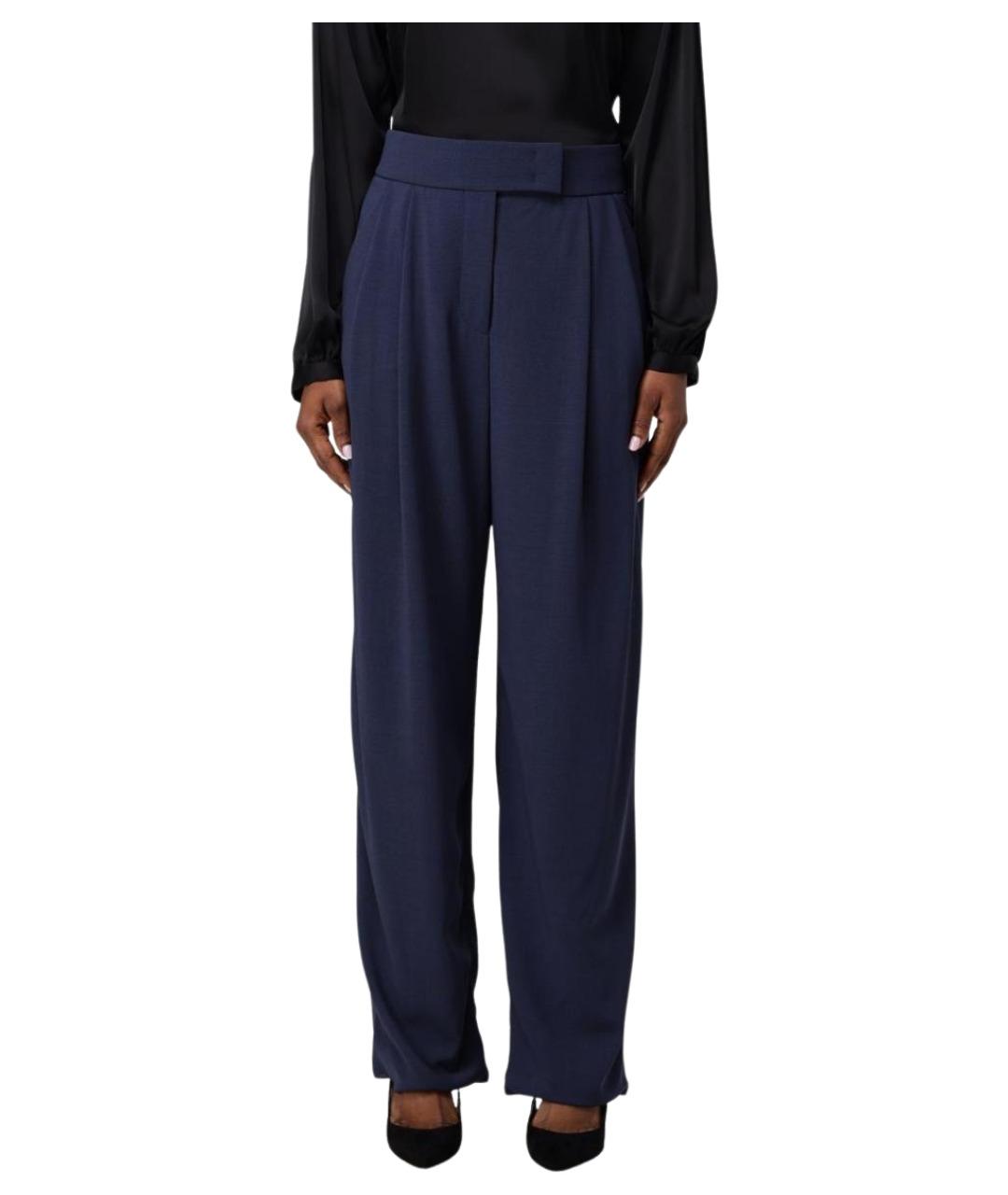 GIORGIO ARMANI Синие шерстяные прямые брюки, фото 1