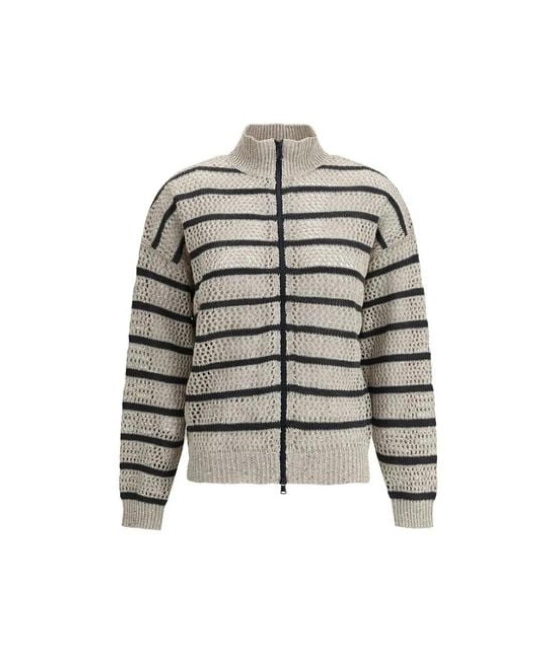 BRUNELLO CUCINELLI Бежевый льняной кардиган, фото 1