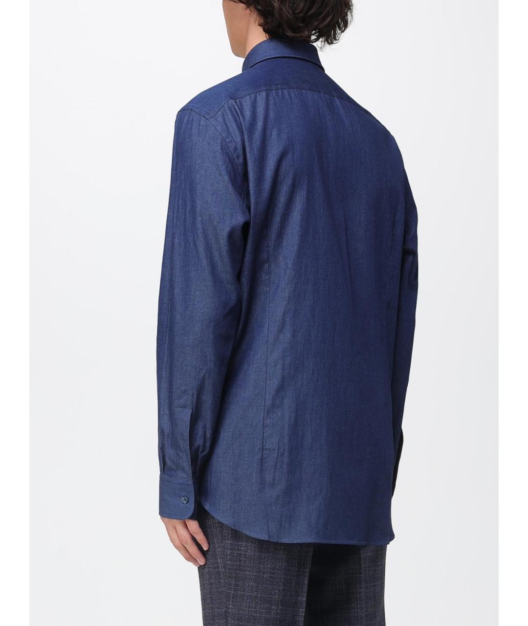 ETRO Синяя хлопковая кэжуал рубашка, фото 2