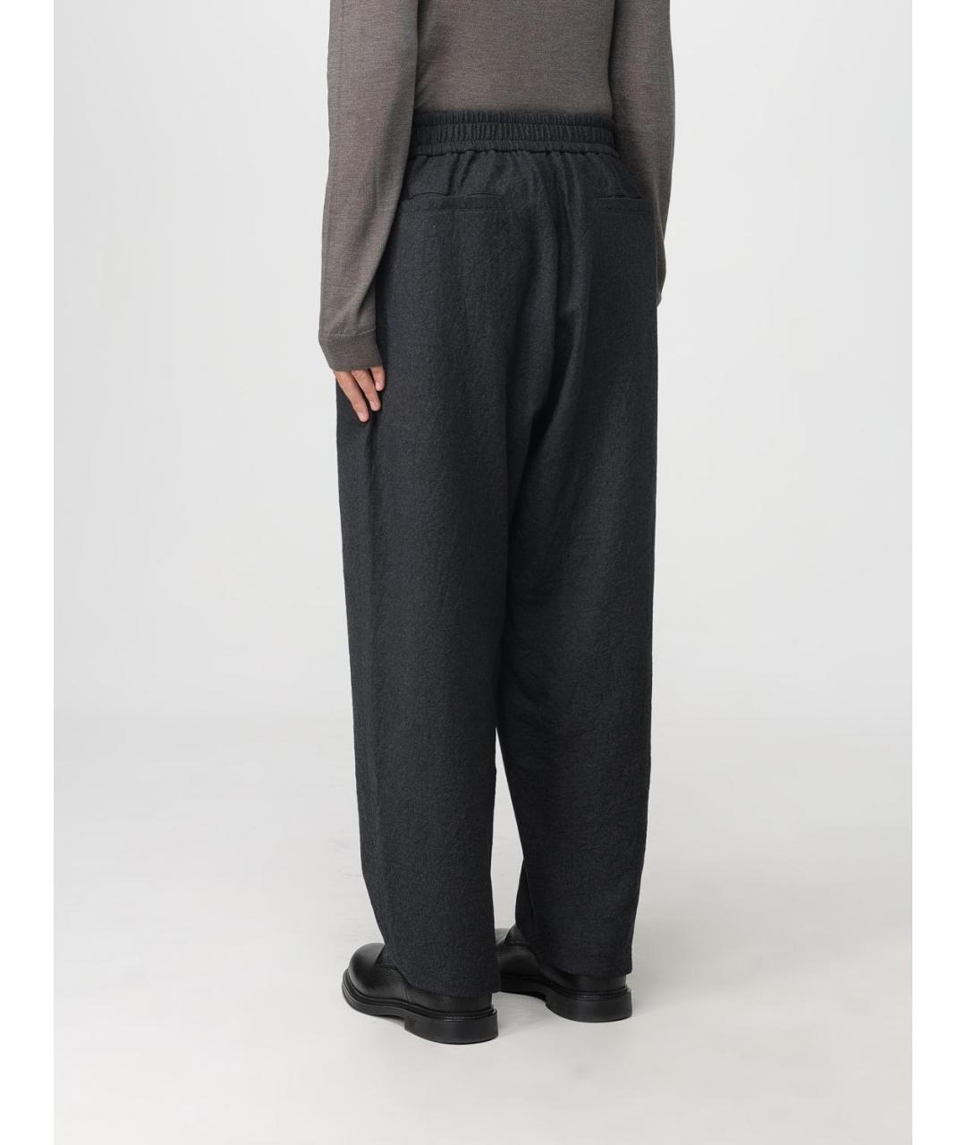 GIORGIO ARMANI Синие шерстяные повседневные брюки, фото 3