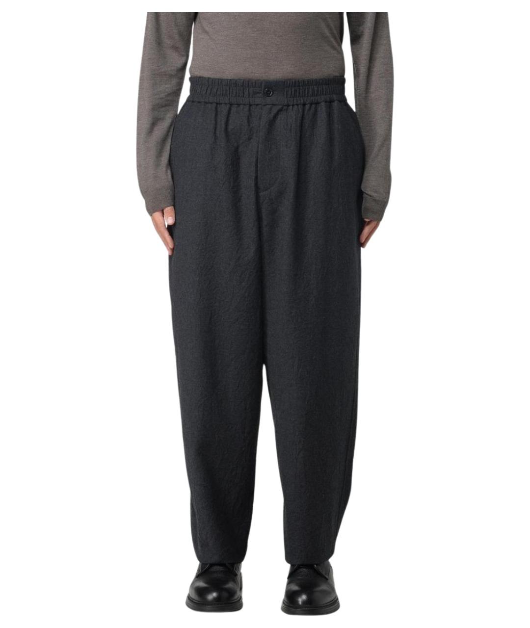 GIORGIO ARMANI Синие шерстяные повседневные брюки, фото 1