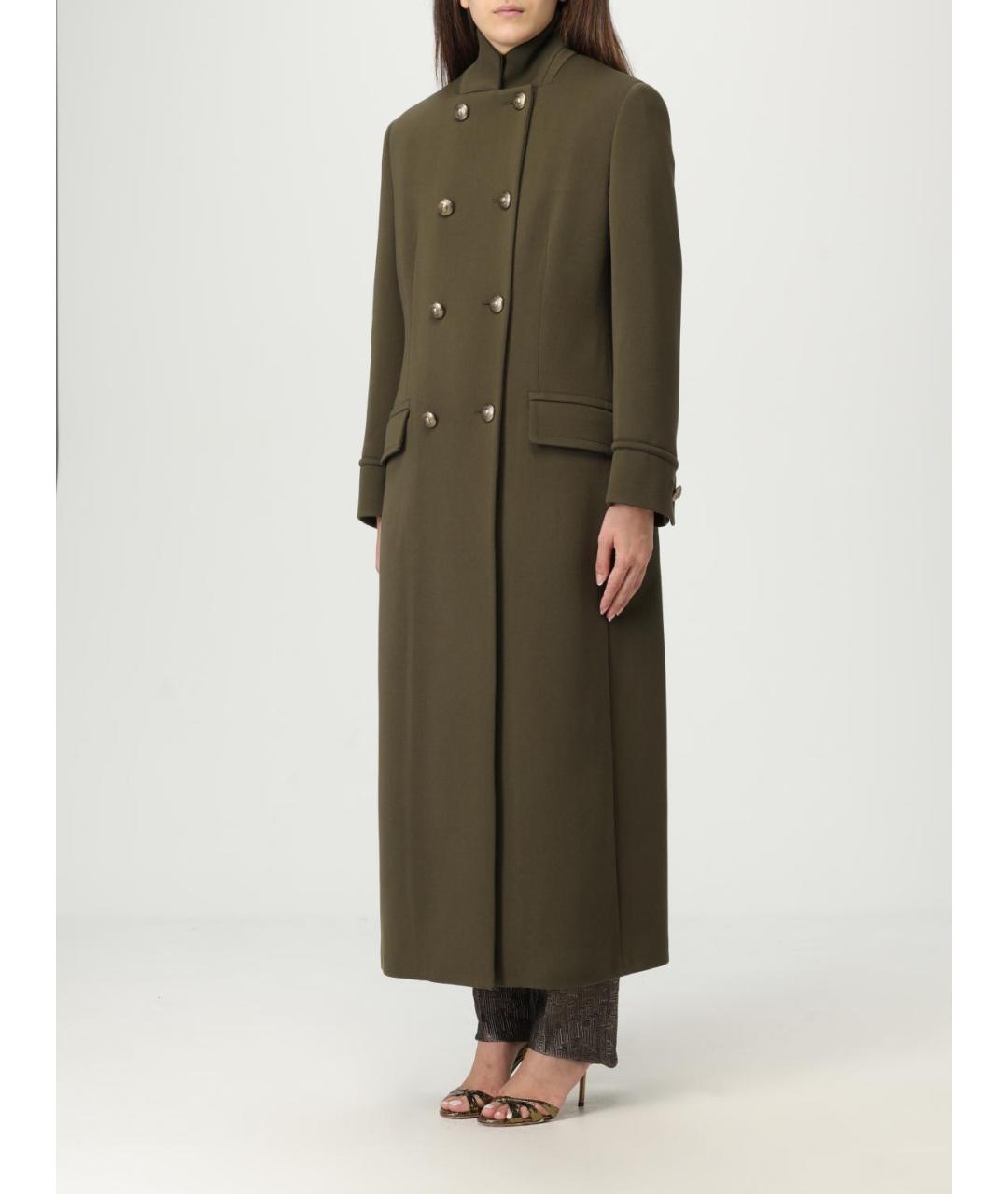 GIORGIO ARMANI Хаки шерстяное пальто, фото 5