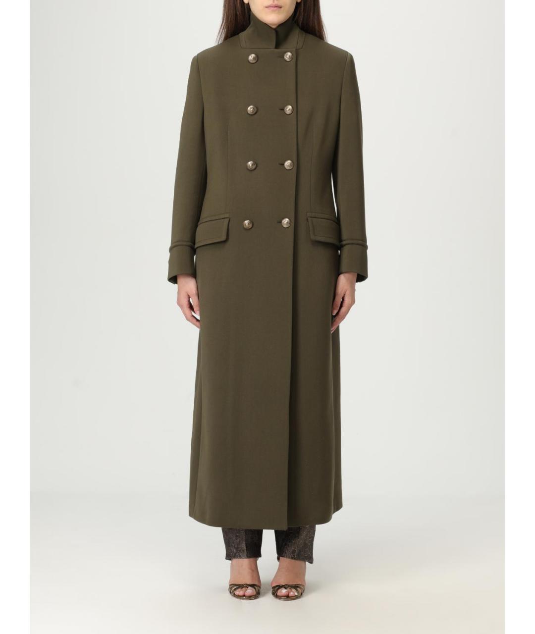 GIORGIO ARMANI Хаки шерстяное пальто, фото 2