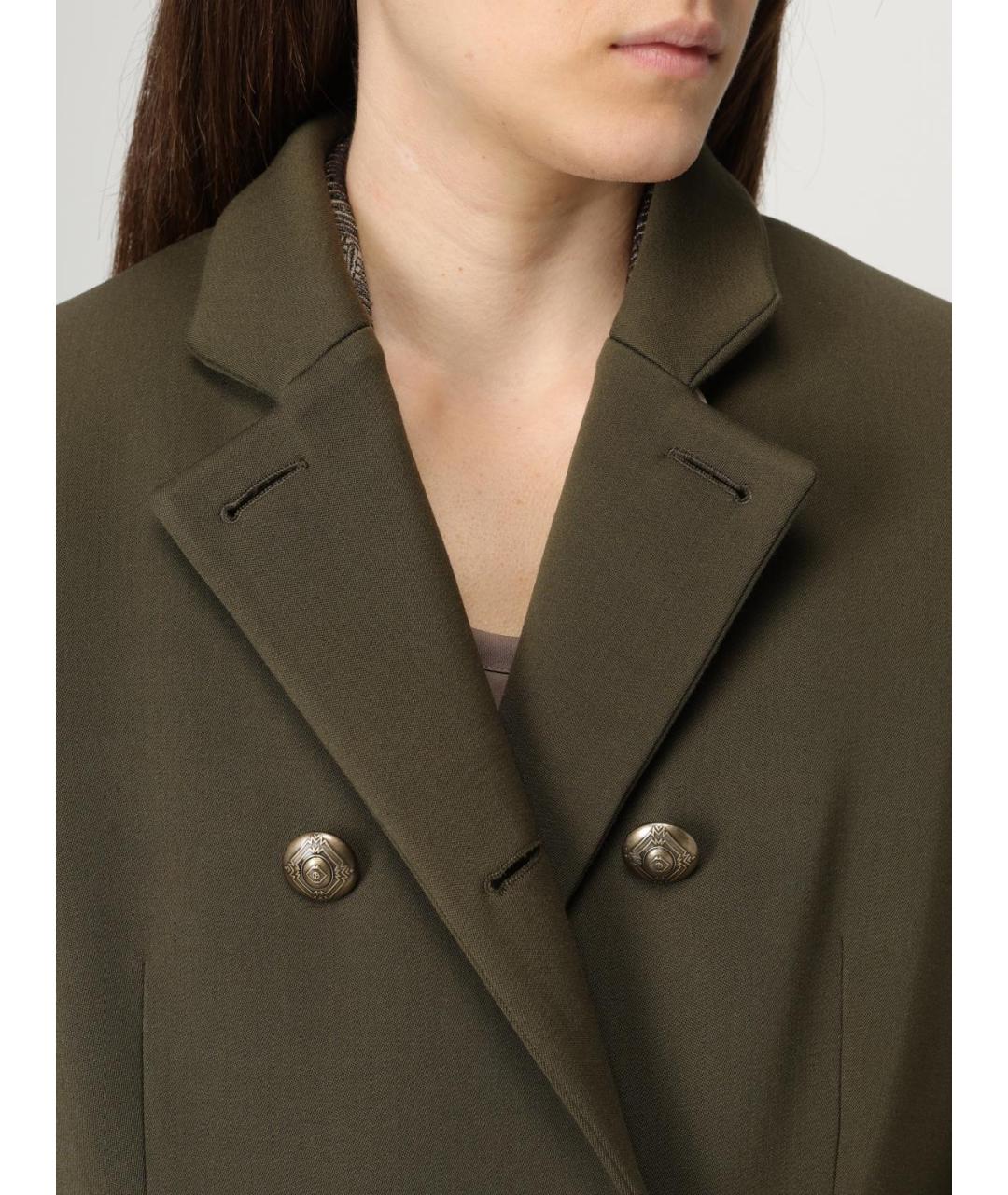 GIORGIO ARMANI Хаки шерстяное пальто, фото 6