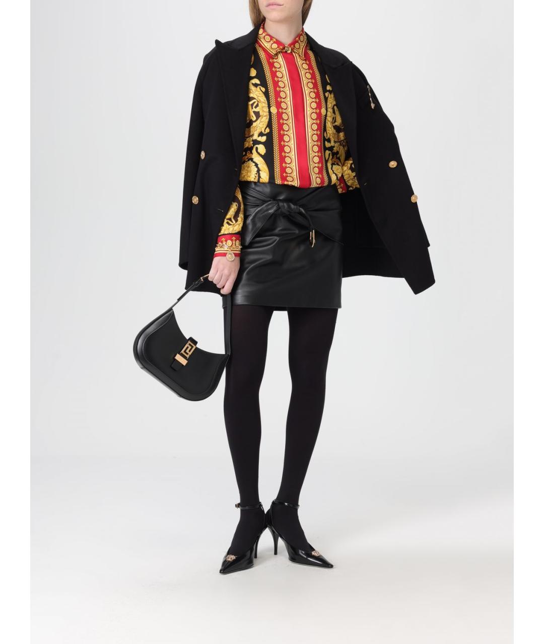 VERSACE Черное шерстяное пальто, фото 3