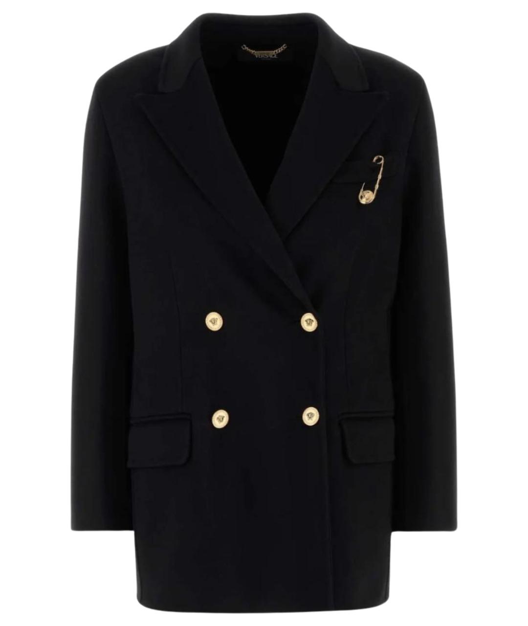 VERSACE Черное шерстяное пальто, фото 1
