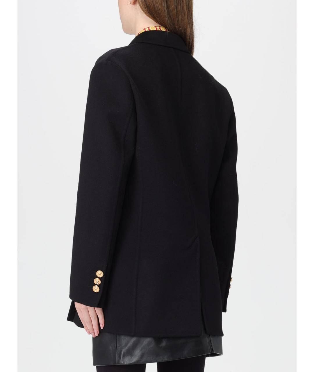 VERSACE Черное шерстяное пальто, фото 4