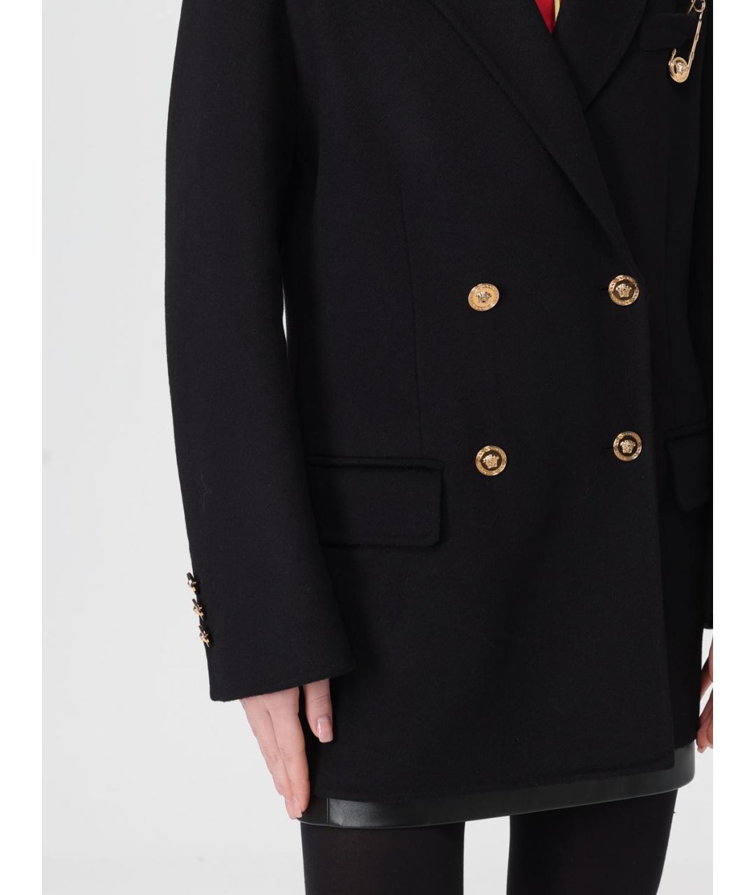VERSACE Черное шерстяное пальто, фото 6