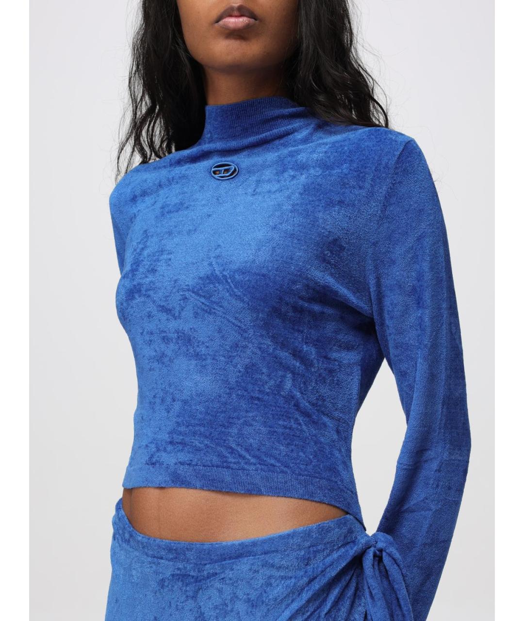 DIESEL Синее полиэстеровое коктейльное платье, фото 3